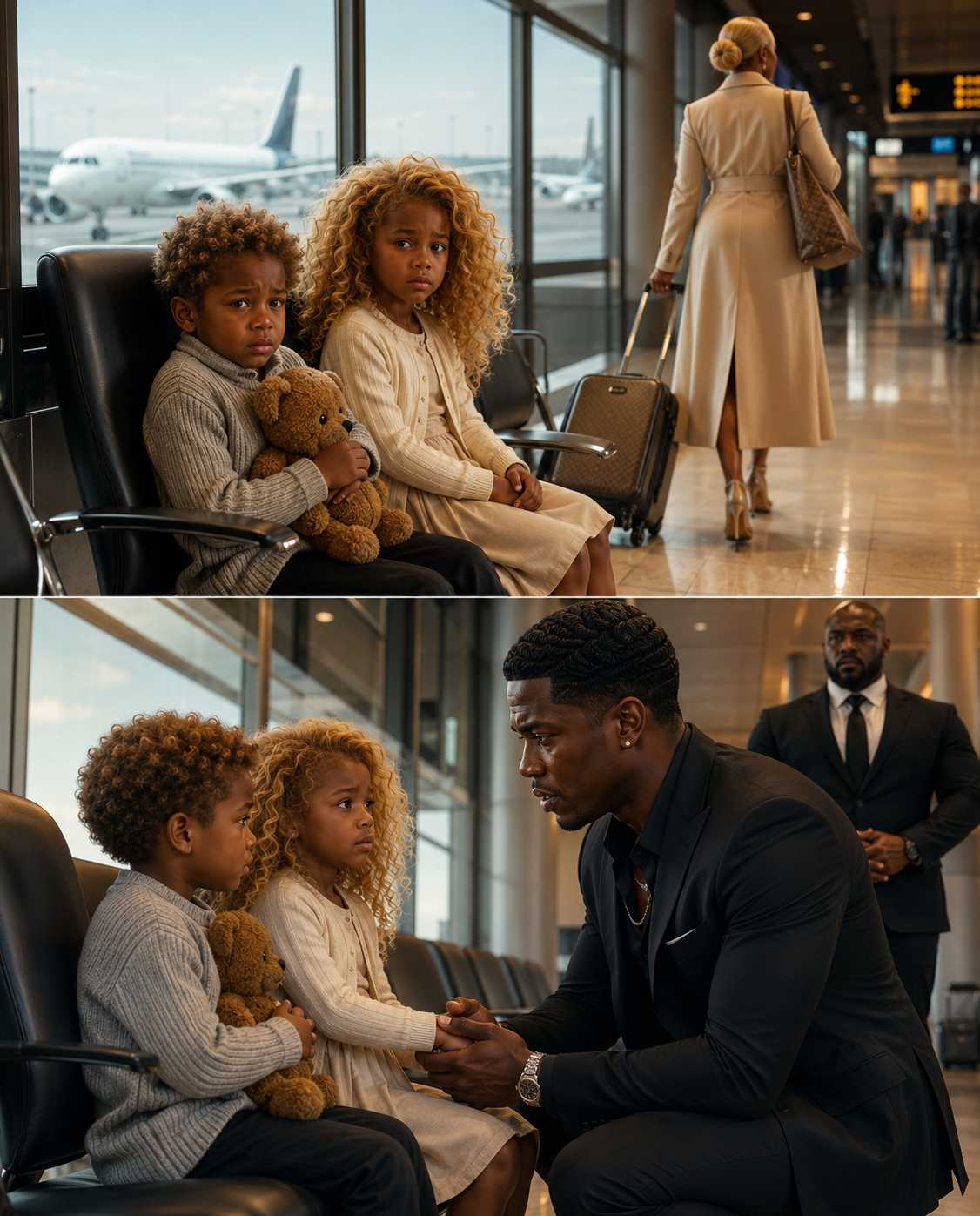 “Relax, They’re Not Mine,” She Said—Then Left the Twins at Gate C19 and Boarded a One-Way Flight, not knowing Billionaire Mafia Boss Saw…