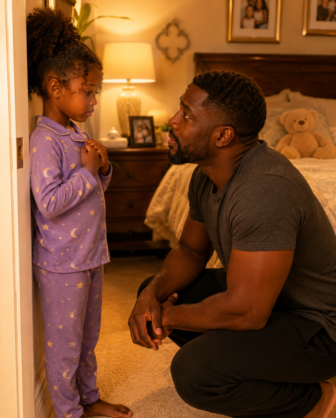 “Papa… my back hurts so much I can’t sleep. Mommy said I’m not allowed to tell you.” I had just come home from a business trip when my daughter’s whisper cracked open the secret her mother tried to seal away.