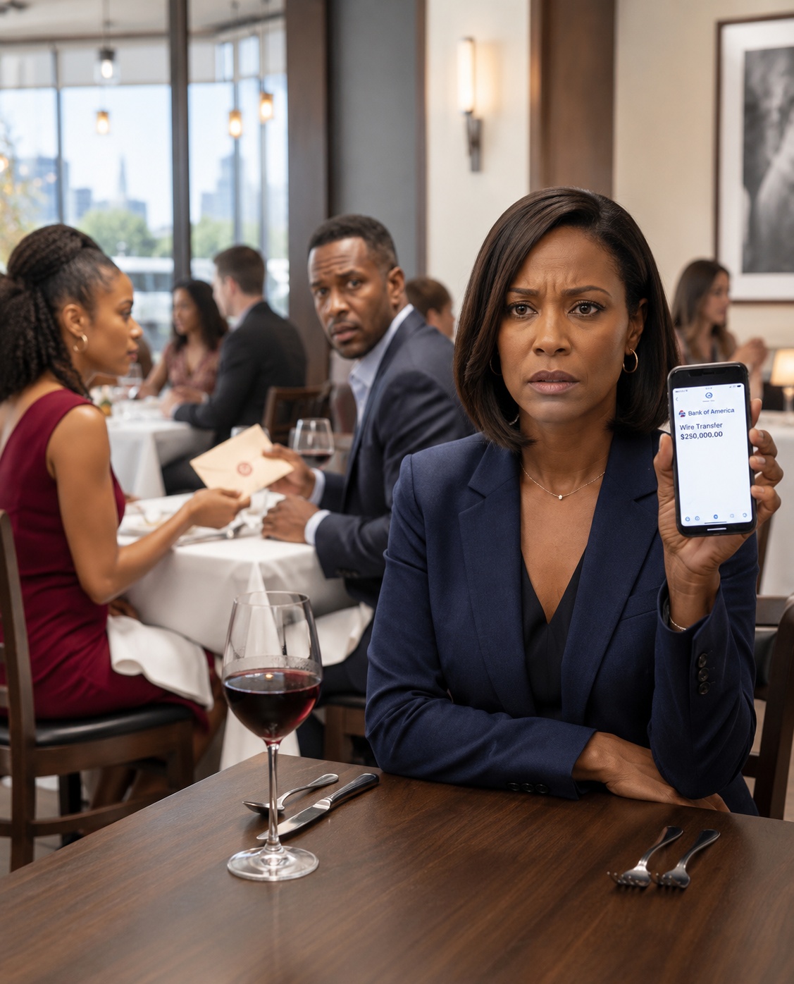 My Phone Buzzed Stuck At Mom’s For Dinner Love You, I Looked Up-He Was Three Tables Away, Sliding A Wax-Sealed Envelope To A Woman In Red.