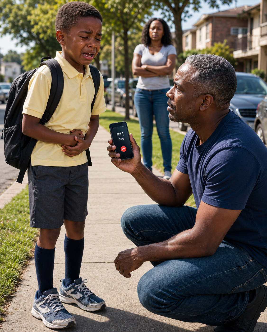 My eight-year-old son showed up at my doorstep trembling, begging, “Dad… please don’t make me sit down.” His mother dumped him off outside my apartment, rolling her eyes about his “tantrums.” But the moment I tried to check on him, I uncovered something so horrifying that I called 911 without hesitation.