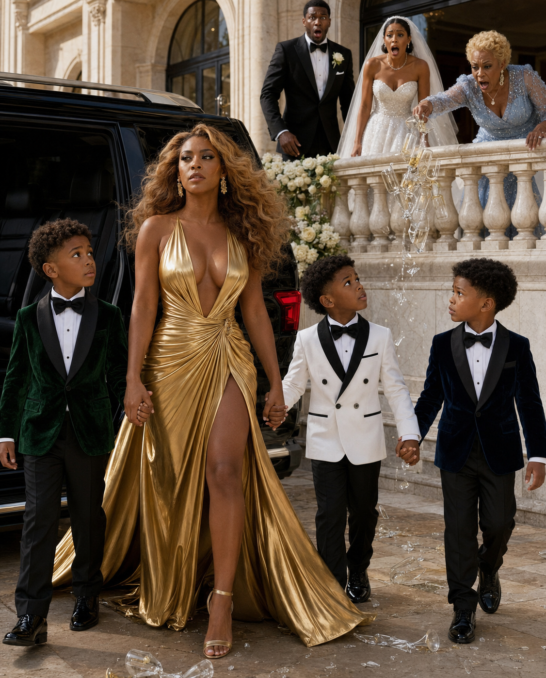 The Groom’s Wealthy Family Invited His Ex-Wife to Watch Him Marry Another Woman — Expecting Her to Arrive Broken and Alone, Until Three Little Boys Turned the Wedding Into Silence