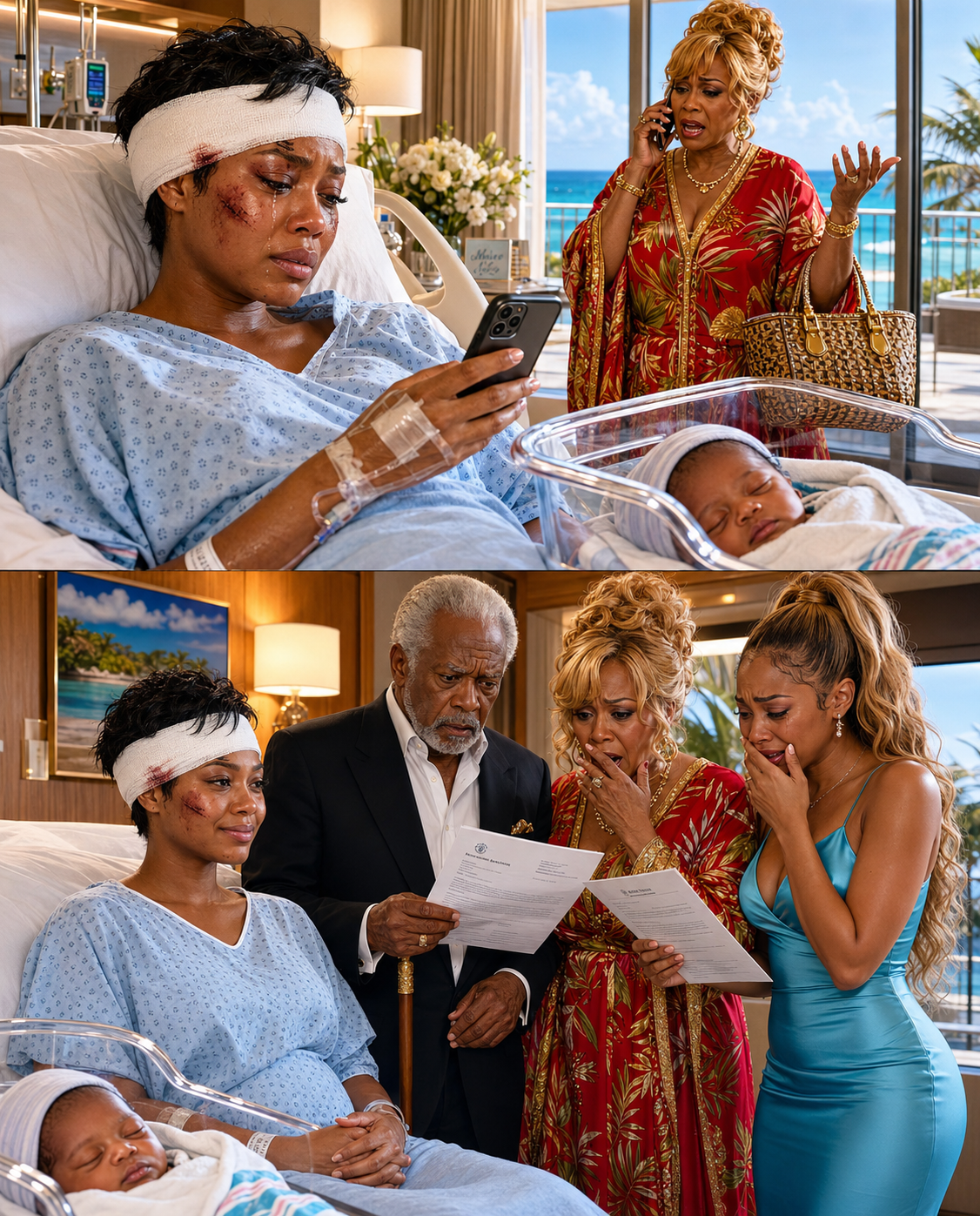 After my car acci:dent, Mom refused to take my six-week-old baby, saying, “Your sister never has these emergencies.” She went on a Caribbean cruise. From my hospital bed, I hired care and stopped the $4,500-a-month support I had paid for nine years—$486,000. Hours later, Grandpa walked in and said…