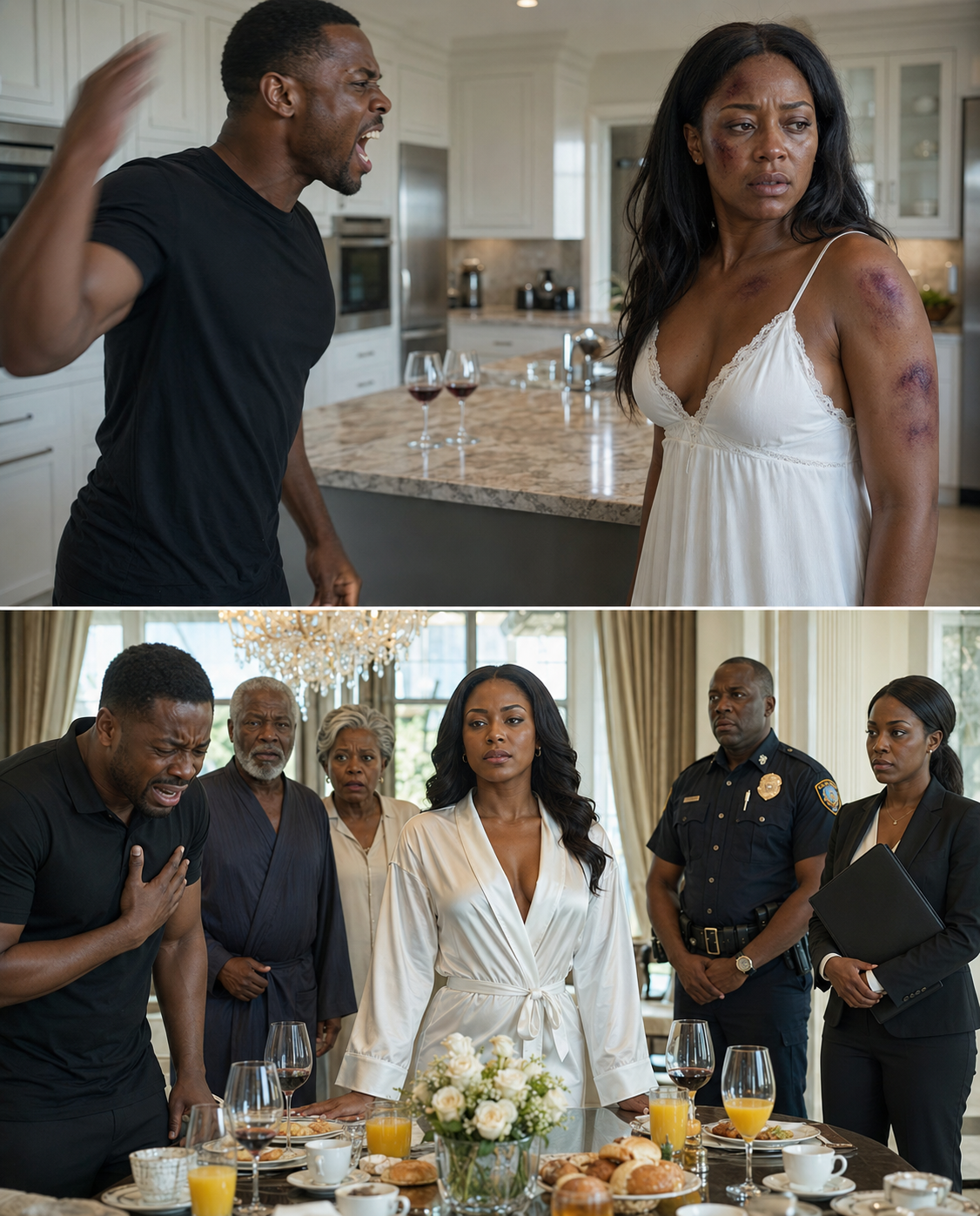 My husband repeatedly sl@pped me in the face over a trivial matter. The next morning, he saw a lavish feast and said, “It’s good that you’ve finally come to your senses!” But he panicked and nearly fainted from shock after seeing the guests seated at the table…