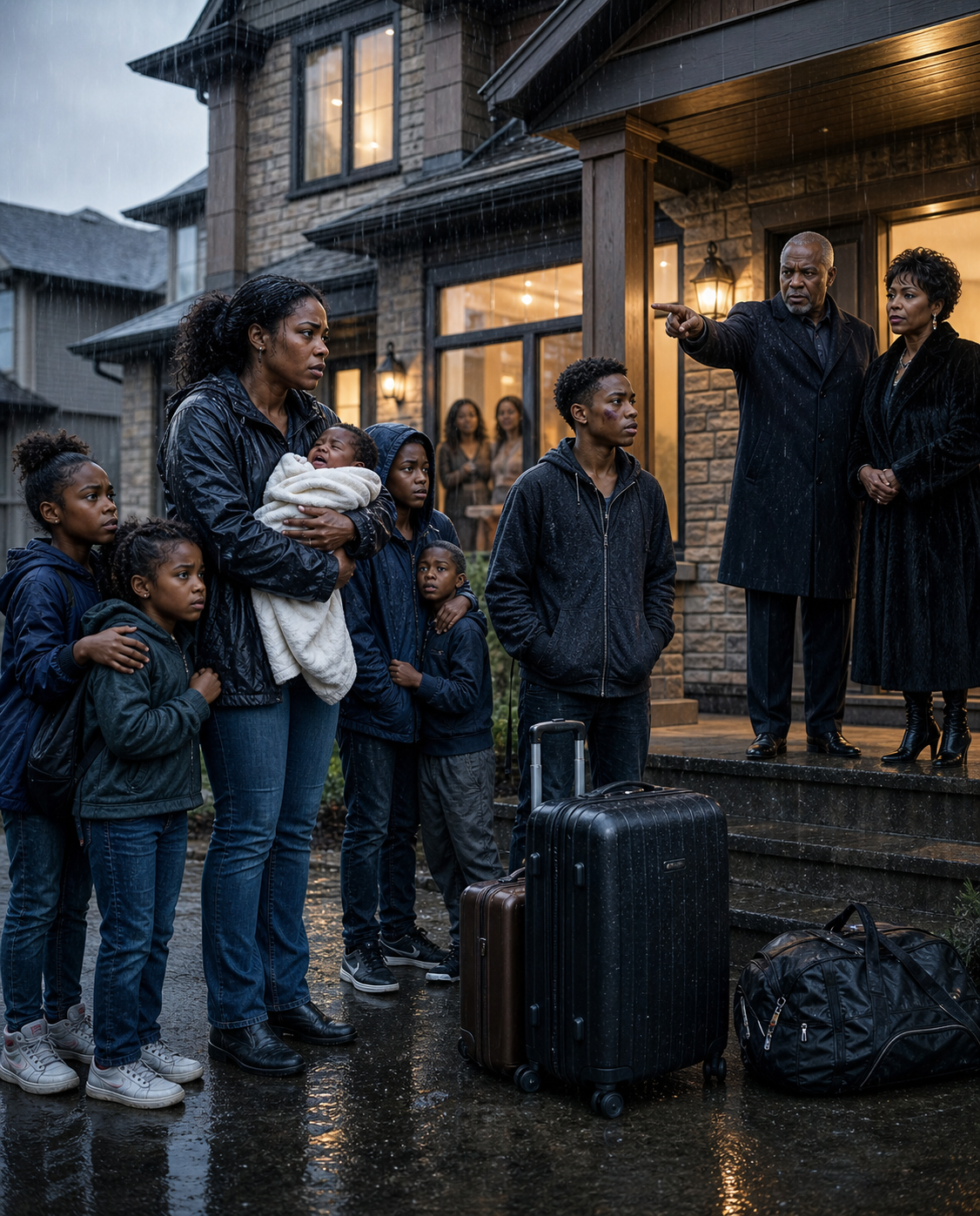 ‘Take Your Six Kids And Get Out—This House Belongs To Blood,’ My Father-In-Law Said As He Threw Us Into The Rain—But I Held My Baby Closer And Said, ‘Then You Might Want To Check The Name On The Deed…’ And The Entire Room Went Silent