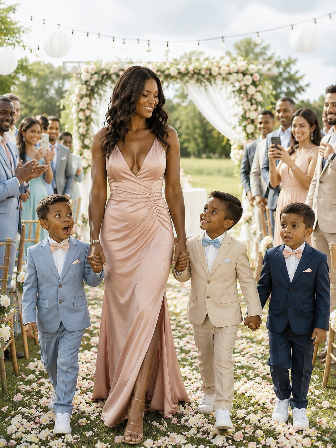 I took my 4-year-old triplets to my millionaire ex-husband's wedding and his family's reaction was chilling.