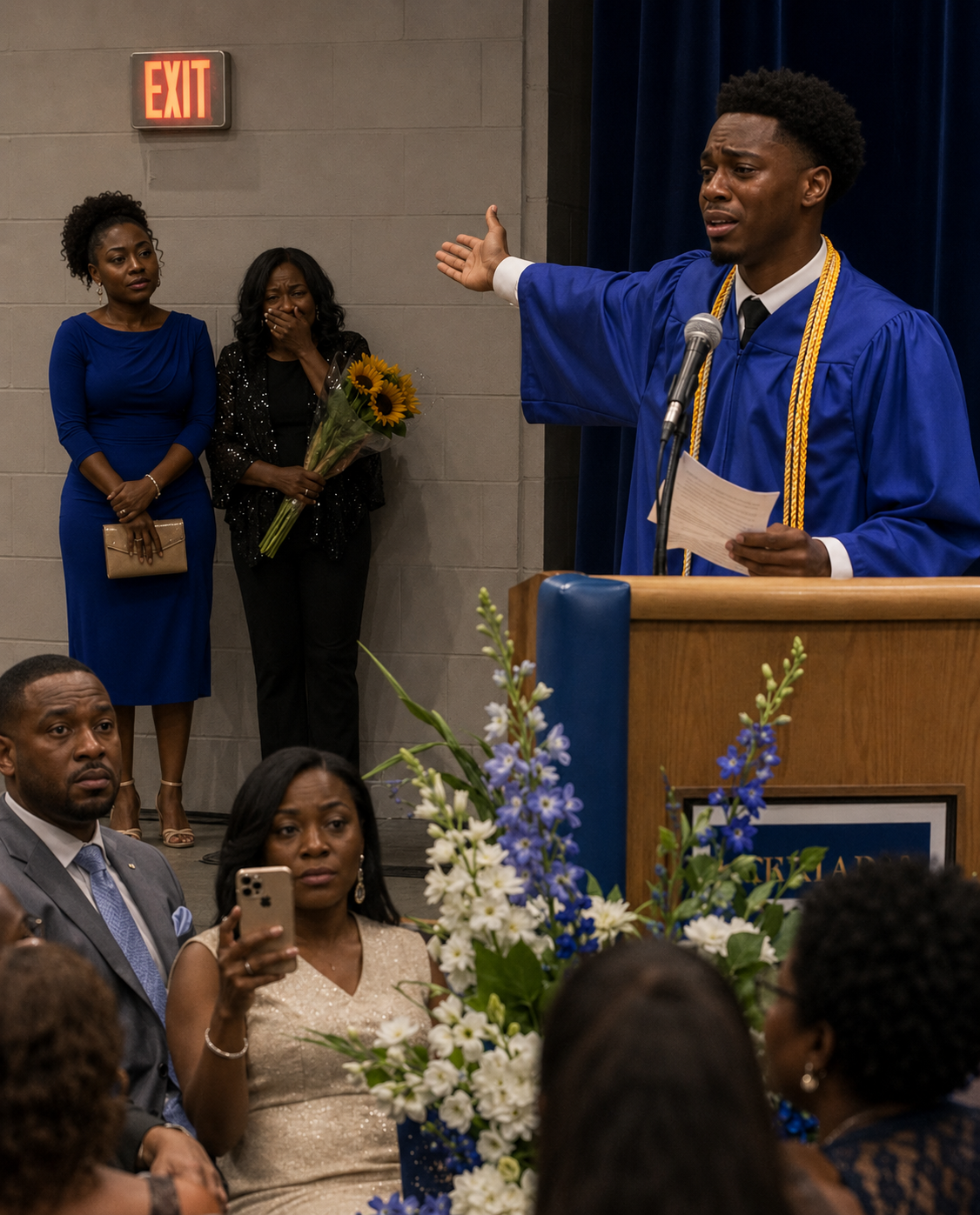 MY EX-HUSBAND’S NEW WIFE THOUGHT SHE COULD PUSH ME TO THE BACK OF MY OWN SON’S GRADUATION — UNTIL MY SON TOOK THE MICROPHONE AND SAID SOMETHING NO ONE IN THE ROOM WAS READY TO HEAR.