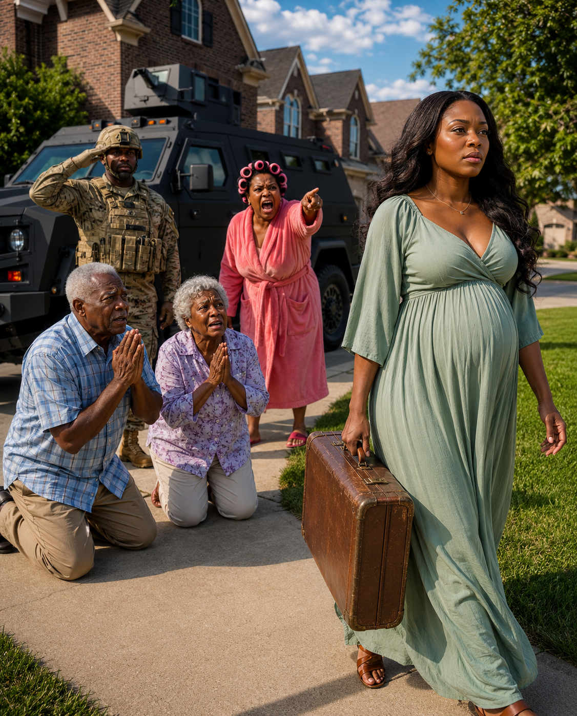 Hours after my husband’s funeral, Mom pointed at my 8-month pregnant belly. “Your sister’s rich husband is moving in. Go sleep in the 10-degree garage,” she spat.