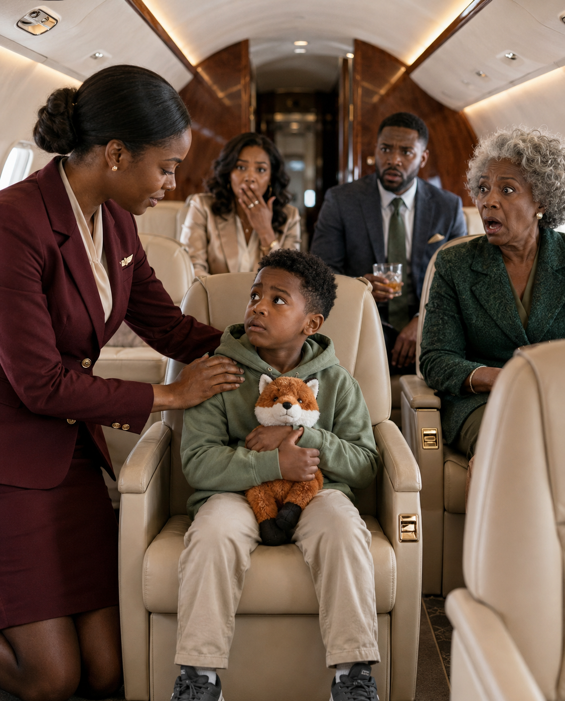 “You Can’t Sit In First Class,” A Veteran Flight Attendant Told A Quiet 6-Year-Old Boy Before Grabbing His Arm To Escort Him Away… But The Moment Another Crew Member Checked His Passenger Record And Went Pale, The Entire Cabin Realized This Child Wasn’t In The Wrong Seat At All.