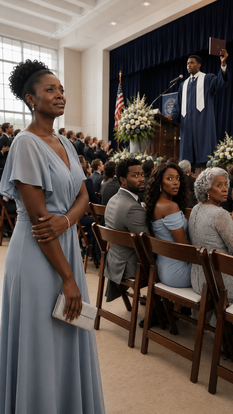 My Ex-Husband’s New Wife Sent Me to the Back at My Son’s Graduation—Then My Son Said One Sentence on Stage and the Whole Room Stood Up