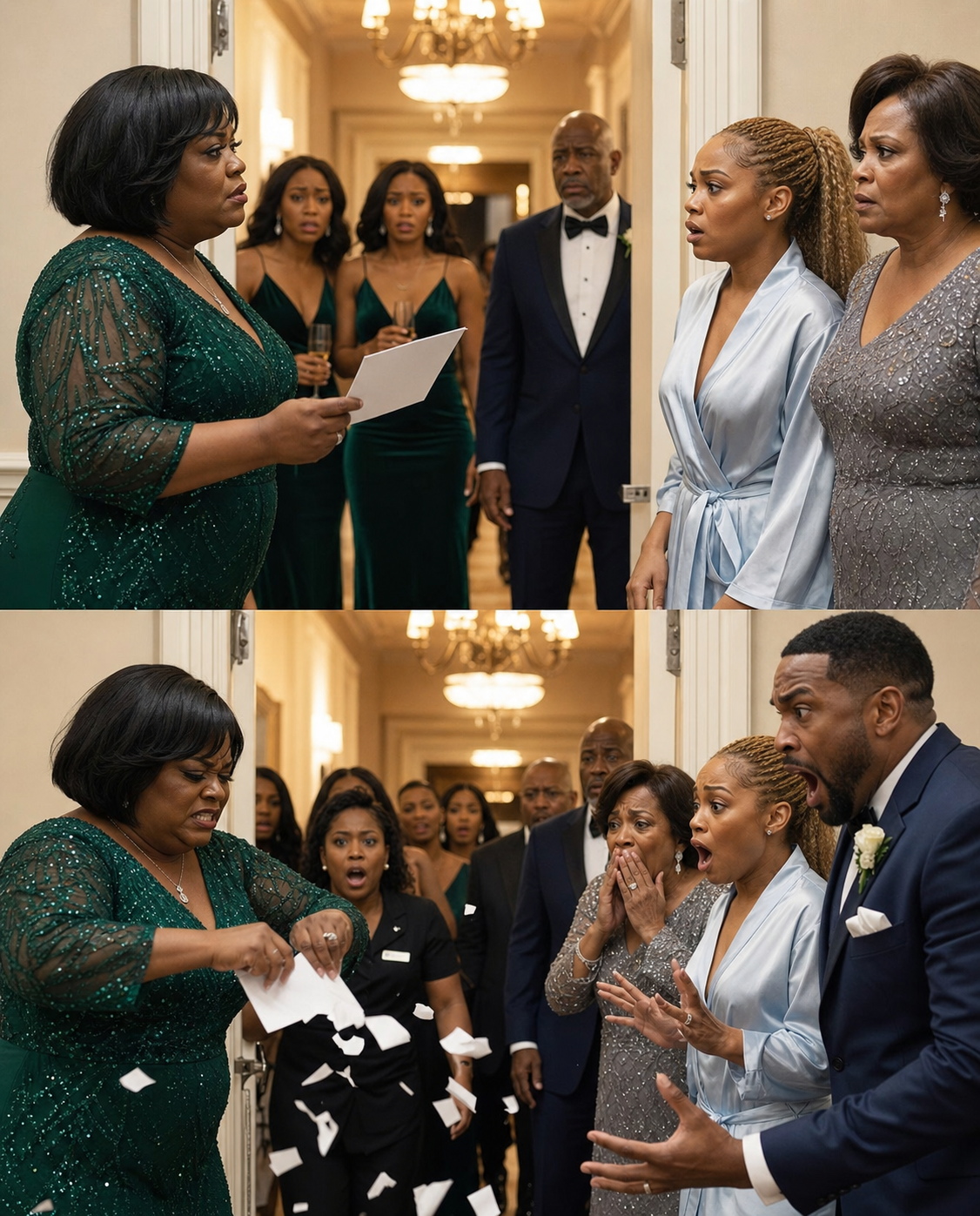 My sister blocked the door and sneered, “There are no fat people in my wedding photos.” I pulled out the $20,000 check and tore it into tiny pieces. Have fun paying the suppliers, because of the venue…