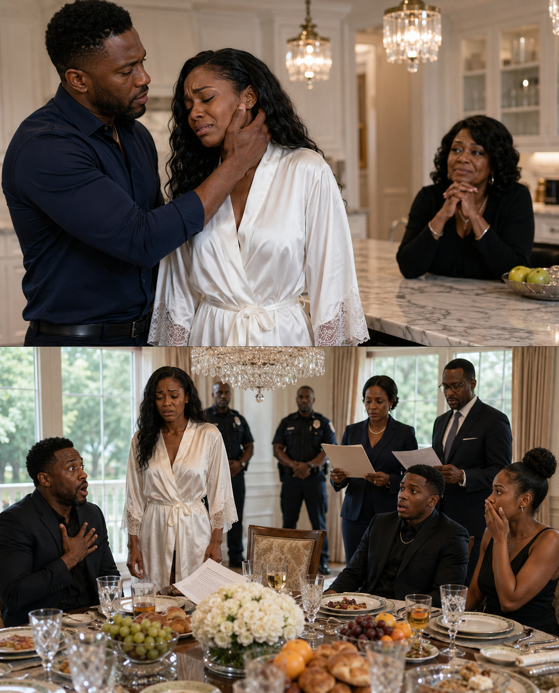 My husband repeatedly sla:pped me in the face over a trivial matter. The next morning, he saw a lavish feast and said, “It’s good that you’ve finally come to your senses!” But he panicked and nearly fainted from shock after seeing the guests seated at the table…