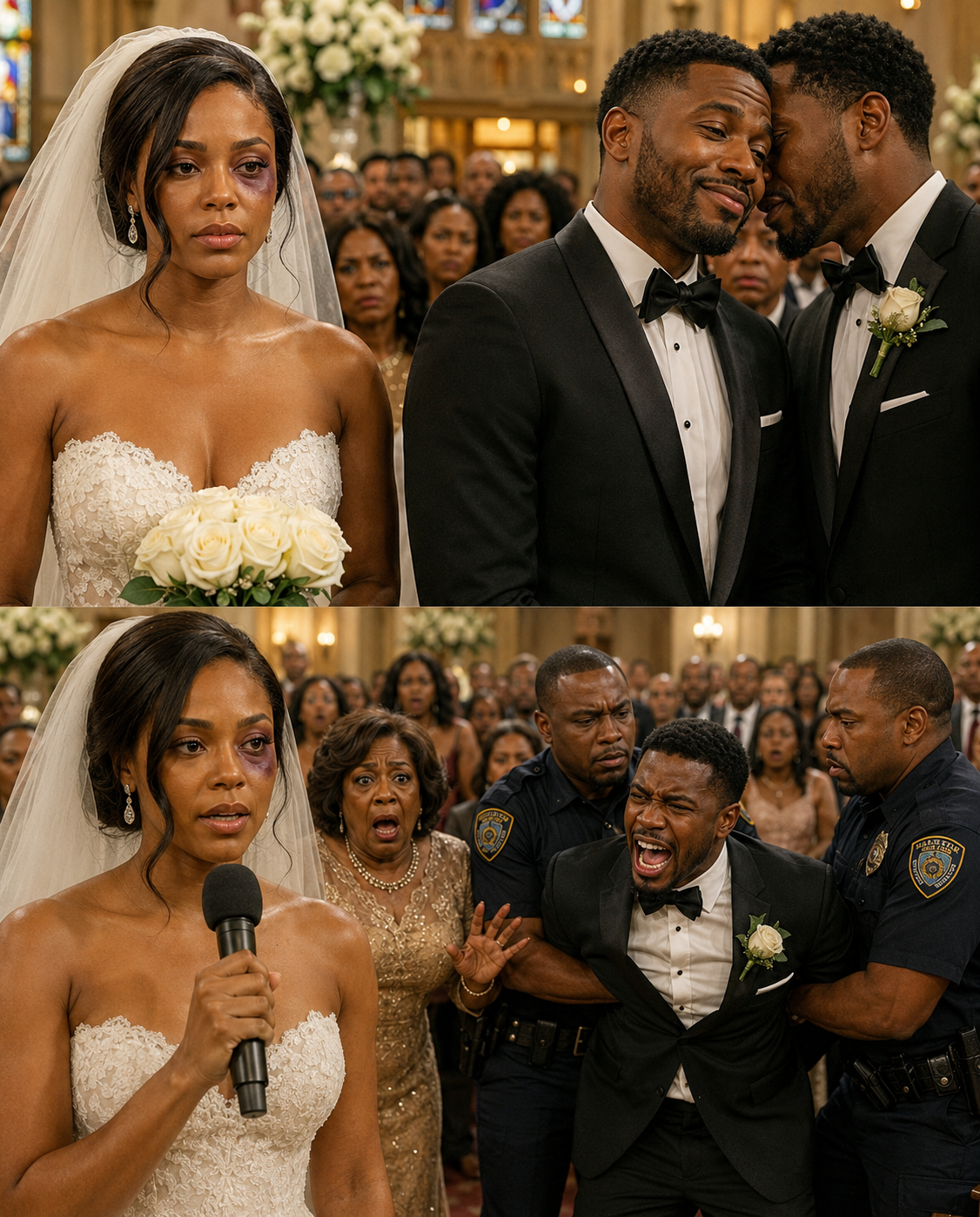 I walked into my own wedding with a black eye hidden under makeup, and the man waiting at the altar smirked like he owned me. Then I heard him whisper, “Let her learn her lesson.”