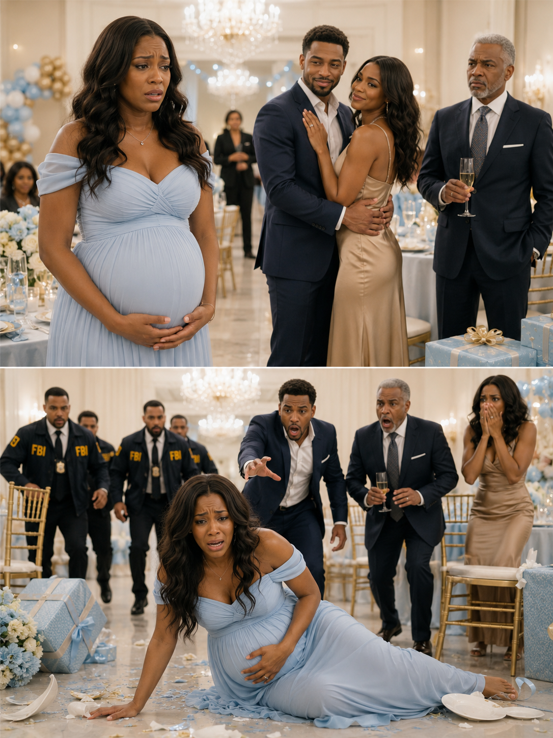I was eight months pregnant with our miracle baby when my husband brought his 22-year-old mistress to our baby shower. When I demanded they leave, he ᴘᴜɴᴄʜᴇᴅ me straight in the stomach, sending me crashing into the gift table.