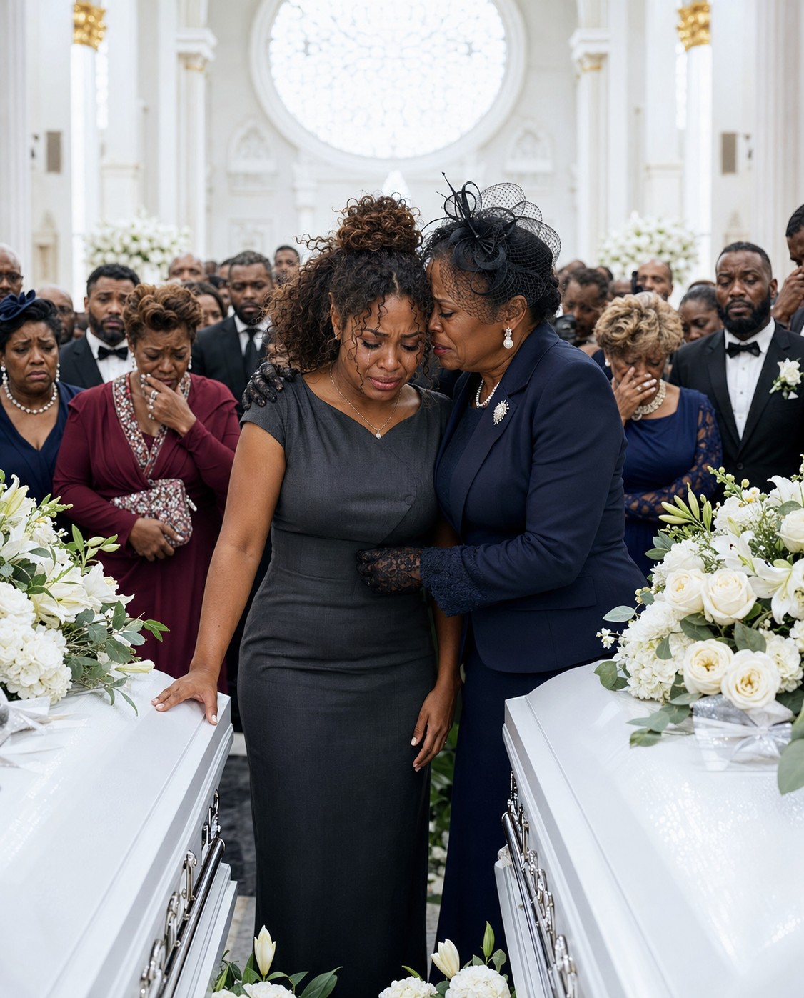 At my twin babies’ funeral, as their tiny coffins lay before me, my mother-in-law leaned close and hissed, “God took them because He knew what kind of mother you were.” I snapped, sobbing, “Can you shut up-just for today?” That’s when she slapped me,