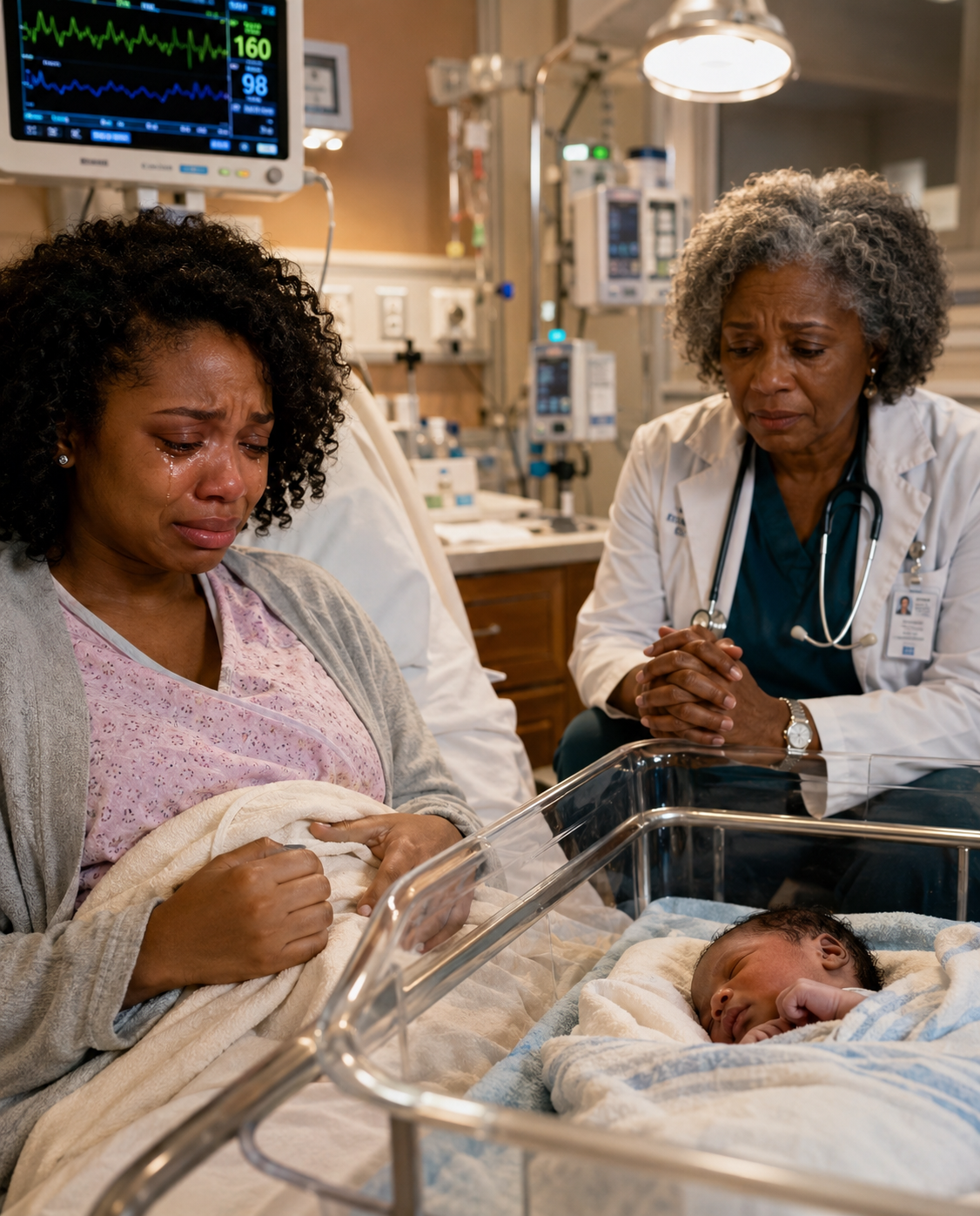 She went to the hospital to give birth, but the doctor burst into tears when he saw the baby. new