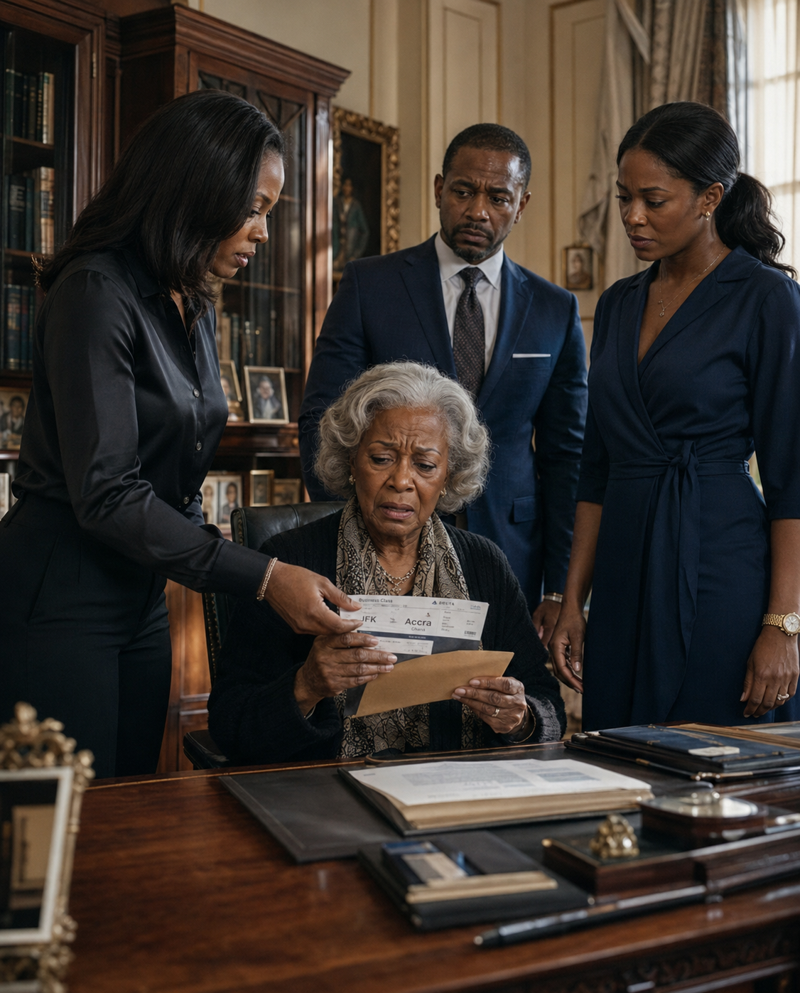 At my husband’s funeral, my children inherited the country house, the Parisian apartments, the cars, and a fortune whose existence I didn’t even know existed… while I received only an envelope folded in half, before hearing: