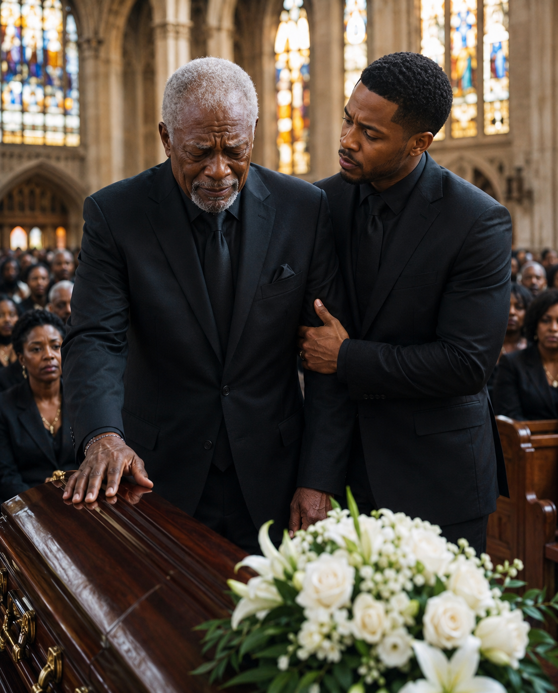 At my daughter’s funeral, my son-in-law leaned close and murmured, “You have 24 hours to get out of my house.” I held his gaze, smiled without a word, packed one small bag that night, and left without saying goodbye—seven days later, his phone rang…