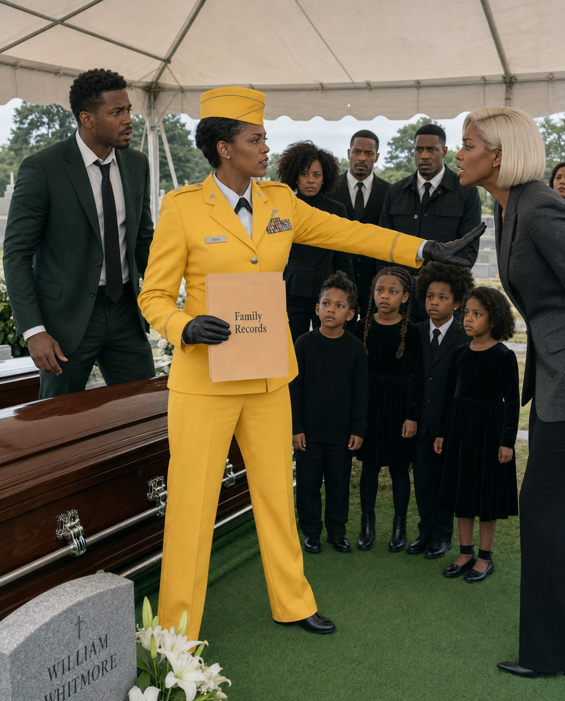 I walked into my ex-husband’s family funeral with five children beside me, and the whispers started before we even reached the grave. But the moment he looked at them and saw his