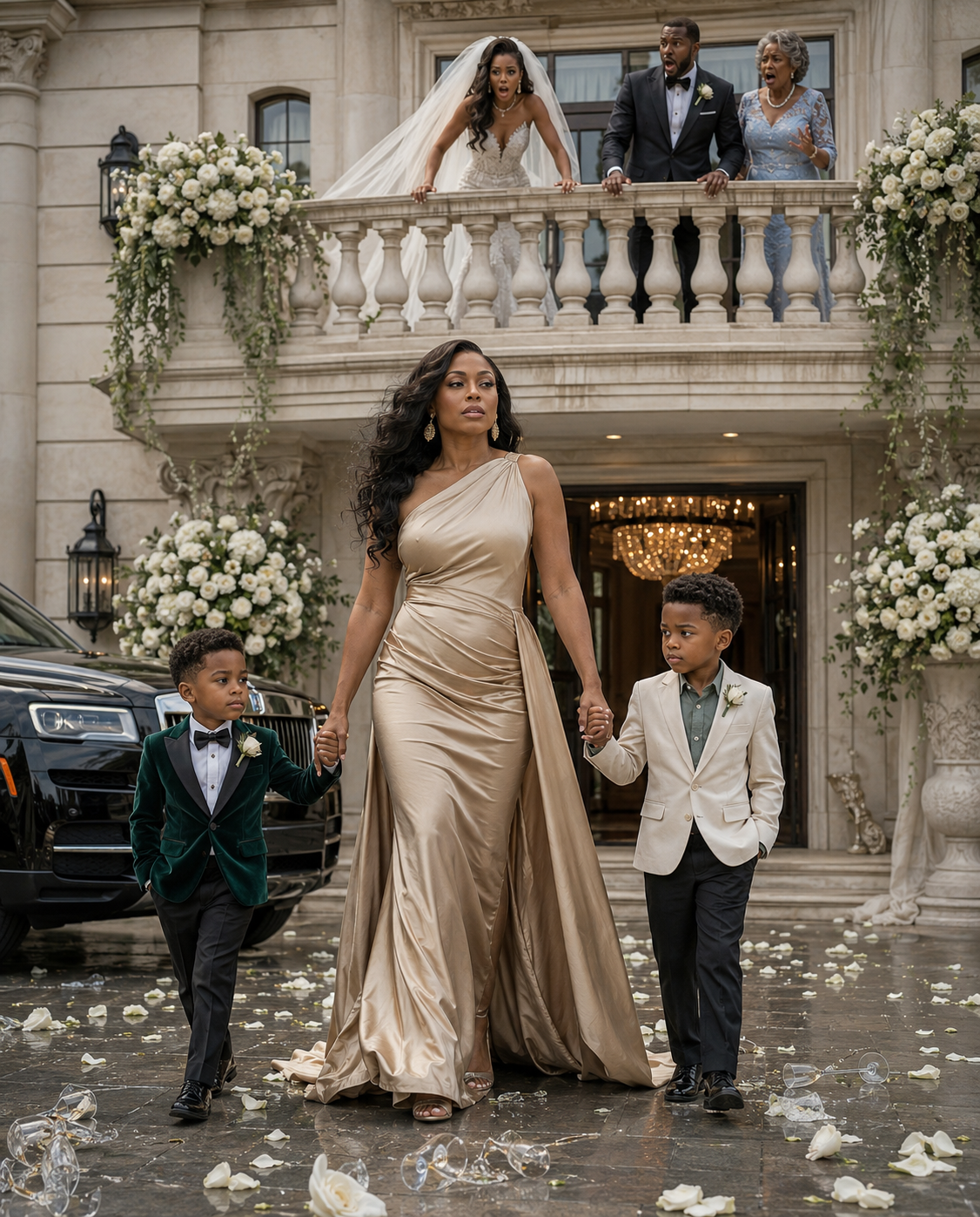 The Groom’s Wealthy Family Invited His Ex-Wife to Watch Him Marry Another Woman — Expecting Her to Arrive Broken and Alone, Until Three Little Boys Turned the Wedding Into Silence
