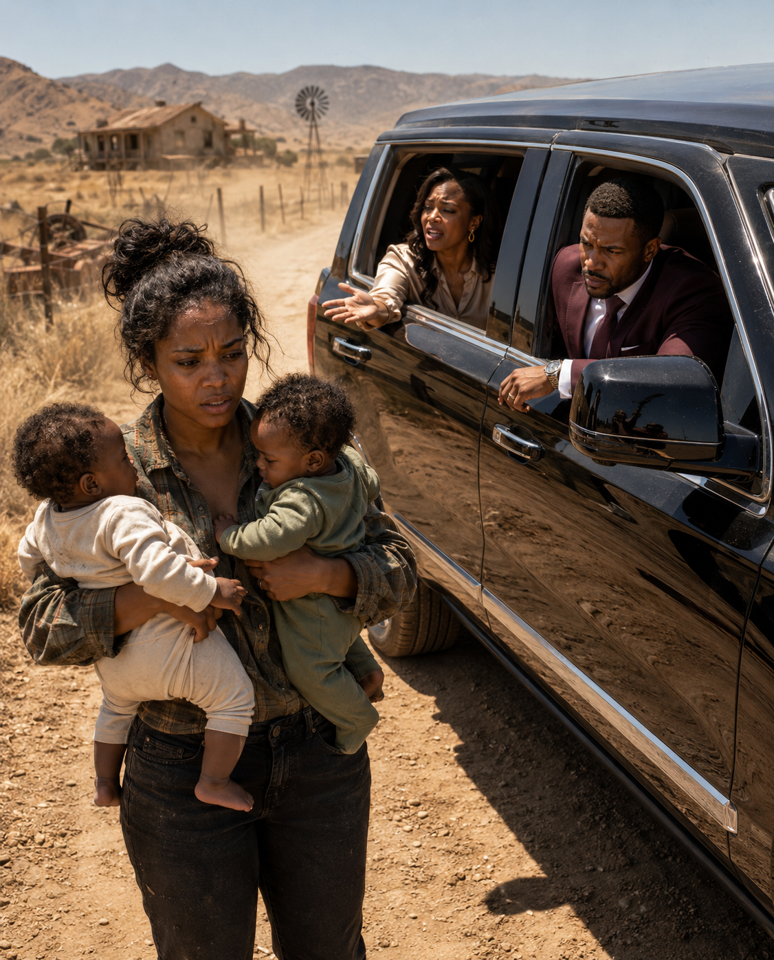 He Was Driving His Millionaire Fiancée Home… Until He Saw His Ex-Wife Standing On The Side Of The Road With Two Babies In Her Arms — And The Lie That Tore His Family Apart Began To Unravel, Revealing A Truth She Never Expected Him To Find