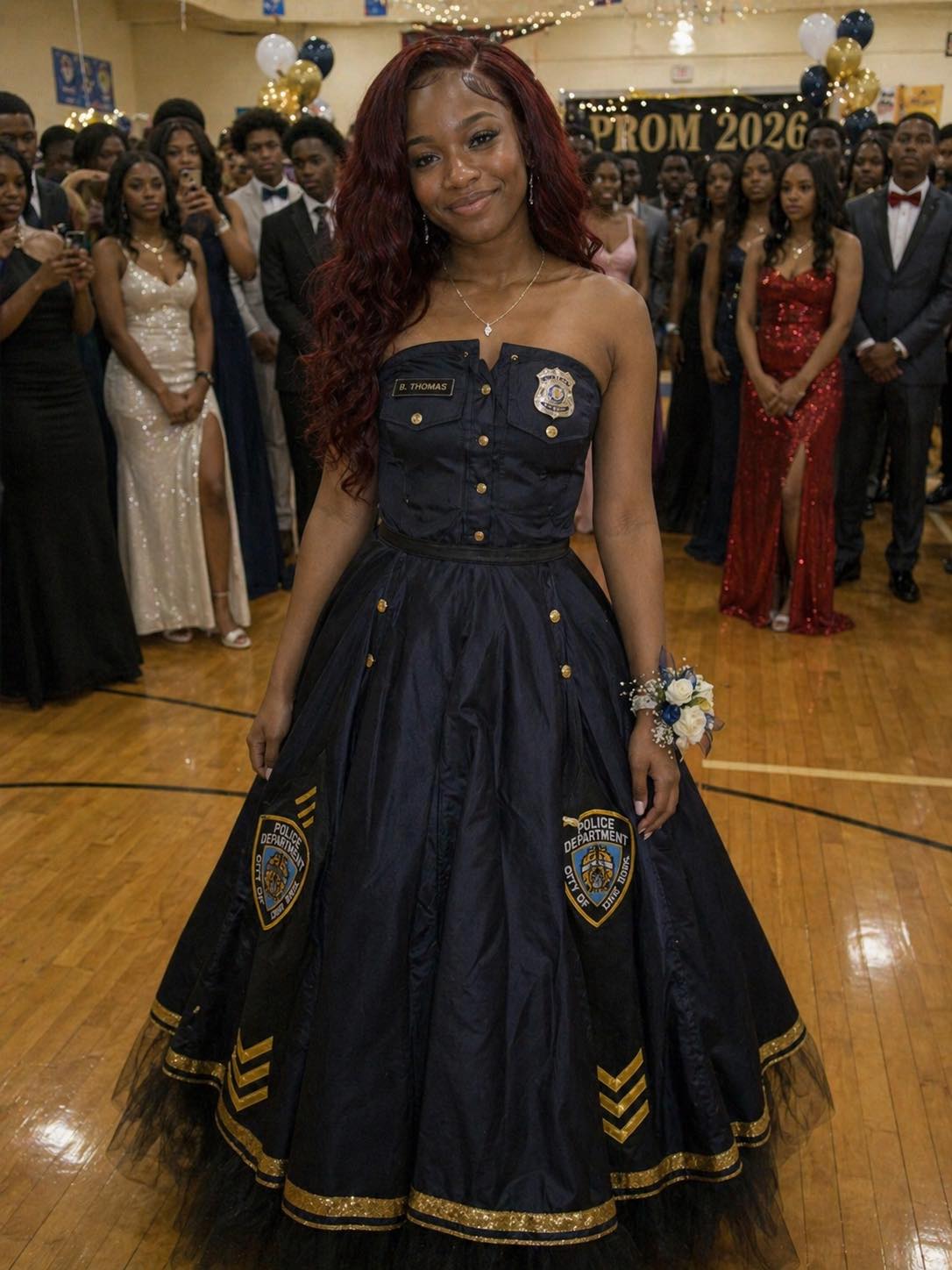 My Daughter Made Her Prom Dress Out of Her Late Father's Uniform – When Her Mean Classmate Poured Punch on It, the Girl's Mother Grabbed the Mic and Said Something That Froze the Whole Gym