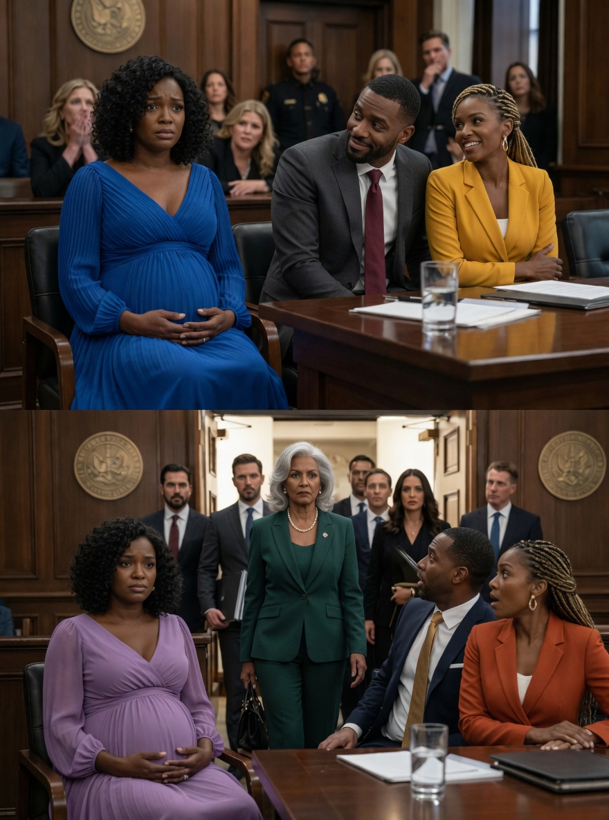 At the divorce hearing, I’m eight months pregnant—hands on my belly, trying to breathe through the whispers. My husband smirks and leans in, voice like a k:nife: “Let’s see how you’ll survive without me.”