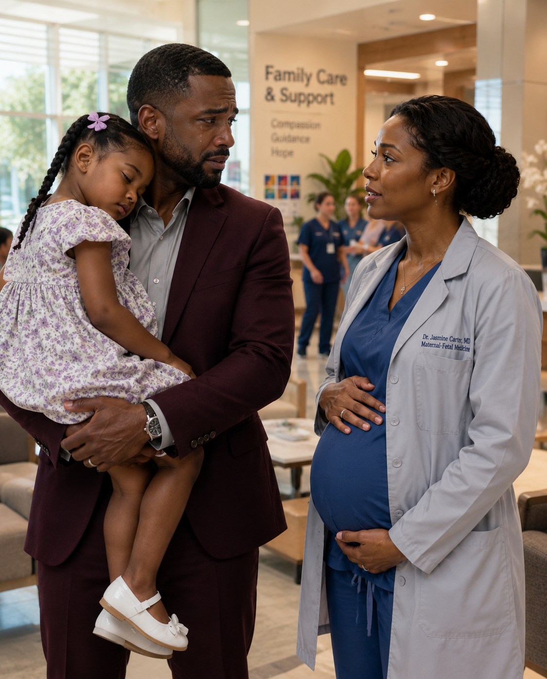 My ex rushed into my ER carrying his injured daughter, only to find me—the doctor he abandoned—seven months pregnant with his baby. I didn’t cry.