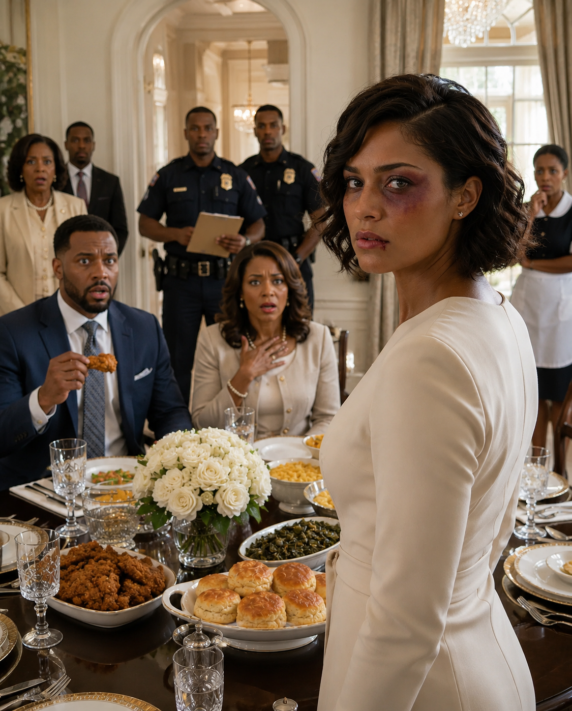 He sla:pped me so hard my lip bl.ed, all because I asked him where he’d been last night. Early this morning, I quietly prepared a lavish Southern feast and set out silver cutlery.