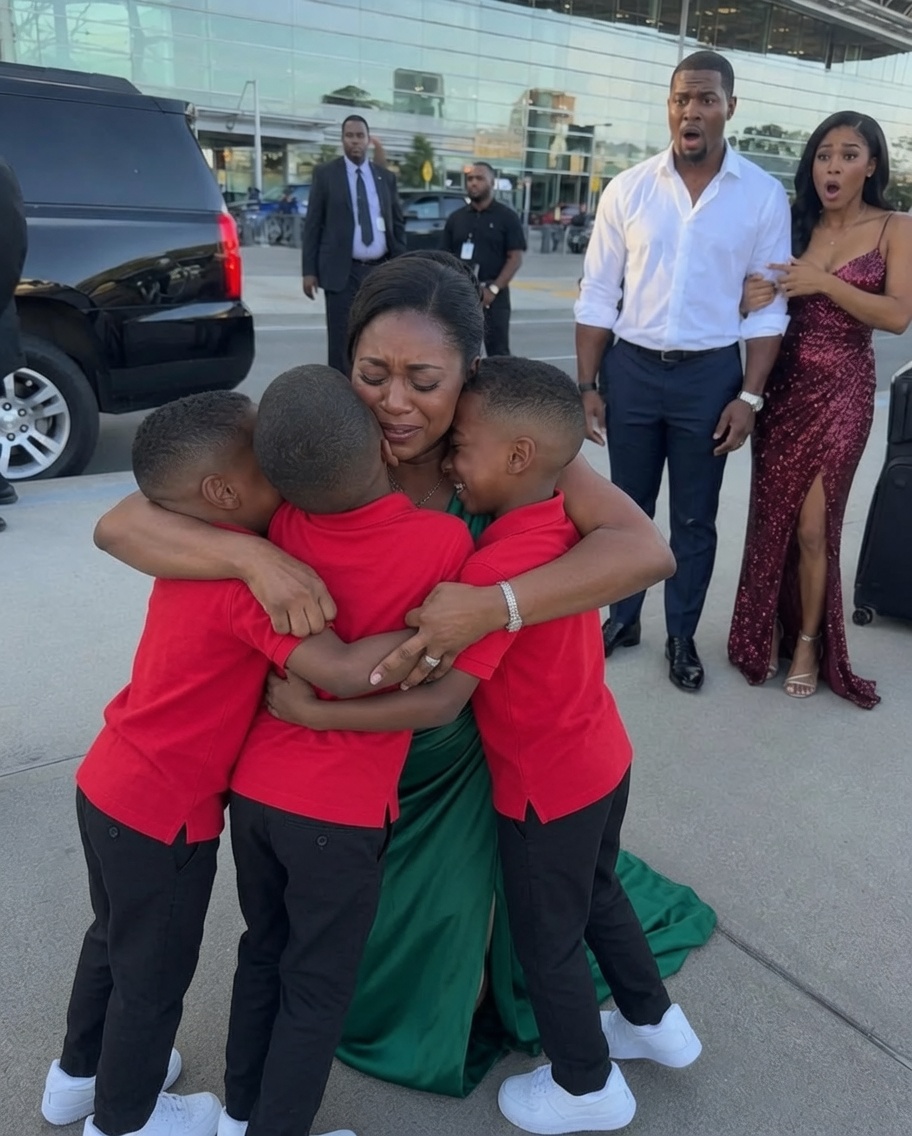"My billionaire ex-husband sat beside me on a flight just to shame me—then three little boys stepped out of a Bentley and ran toward me, calling, “Mom!”