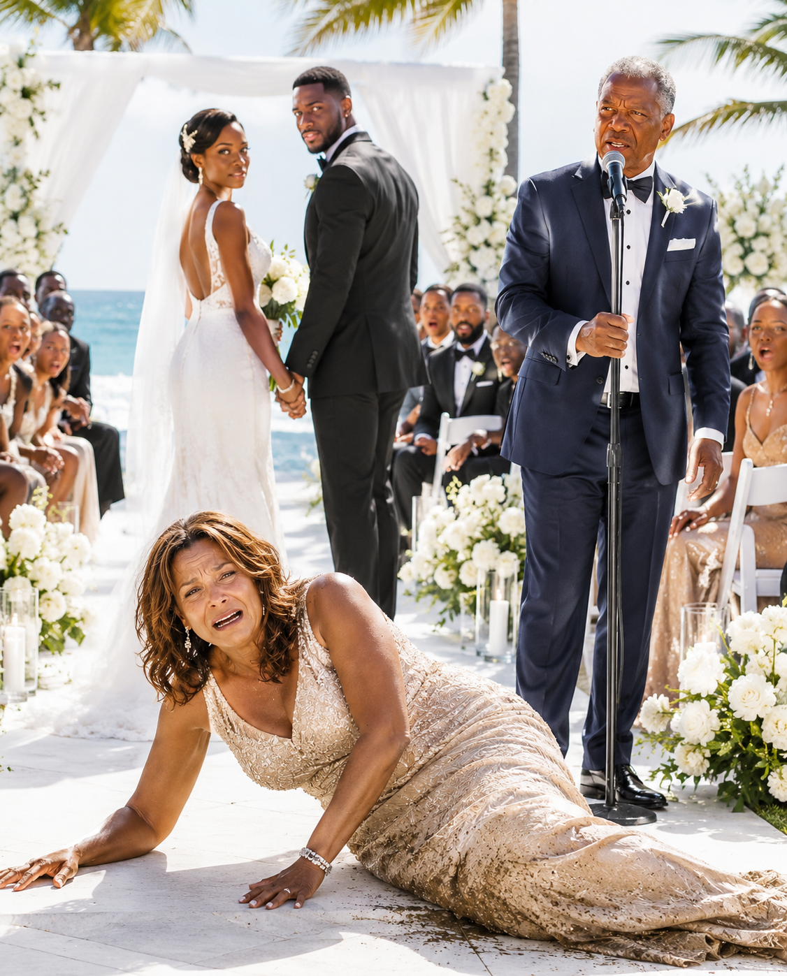 At her only son’s wedding, the bride pu:shed her into the mud in front of two hundred guests; as her champagne-colored dress sank into the wet earth…