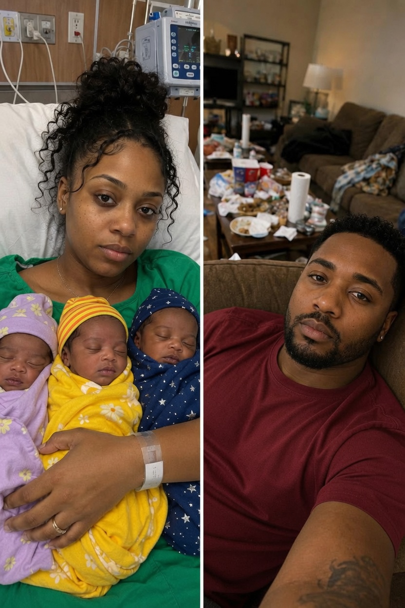 I Came Home With Newborn Triplets… and My Husband Was Angry About the Mess