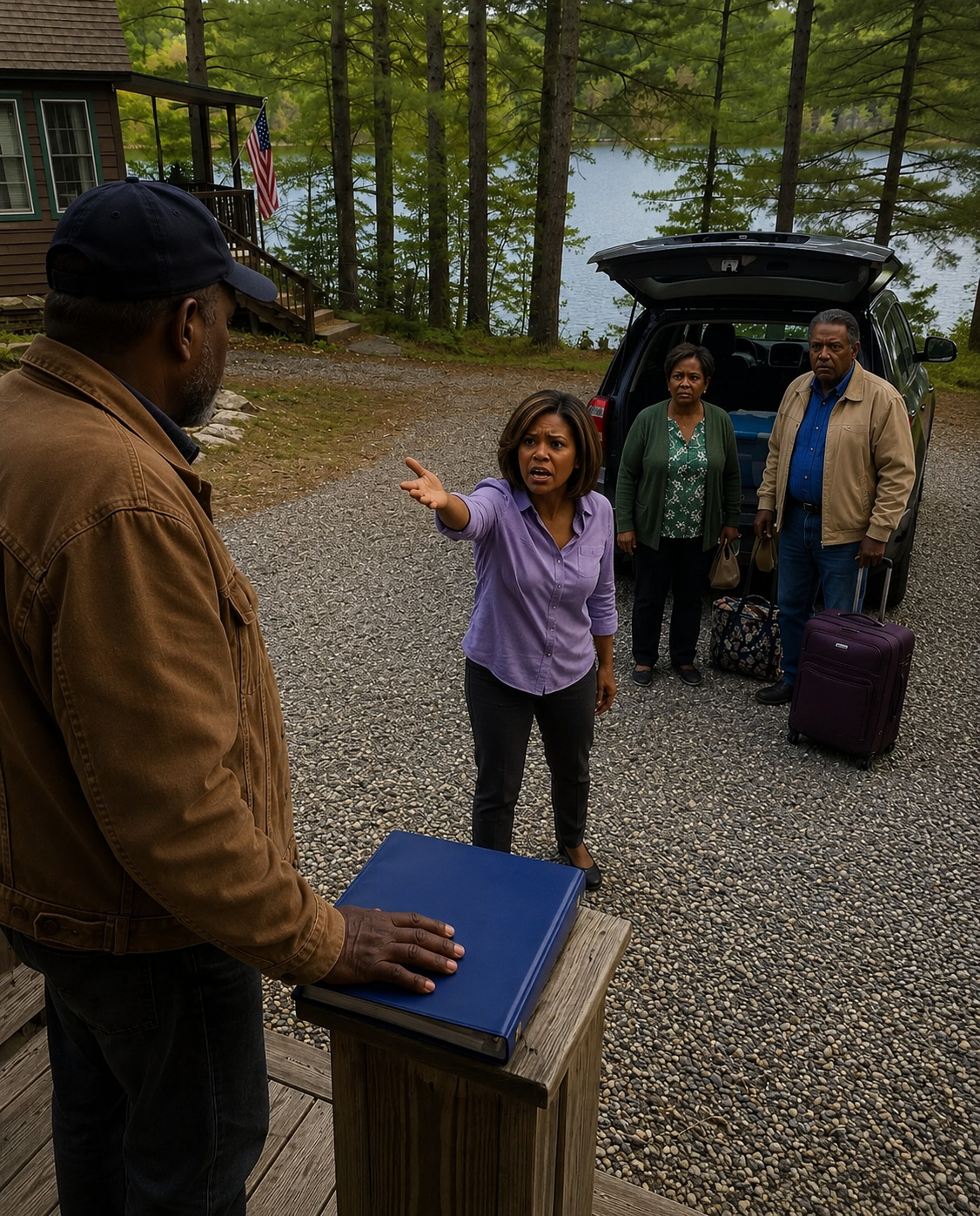 She Tried To Take His Lake Cabin Before The SUV Pulled Into The Driveway