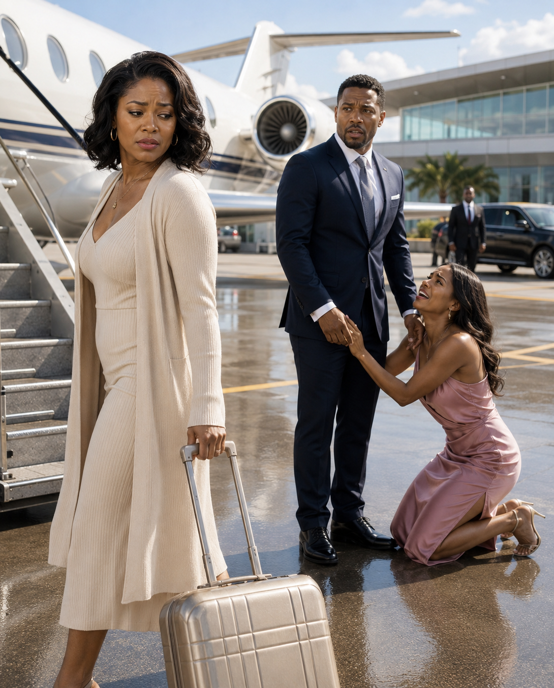 After a Night with His Mistress—Pregnant Wife Boarded a Jet While the Mistress Begged Outside