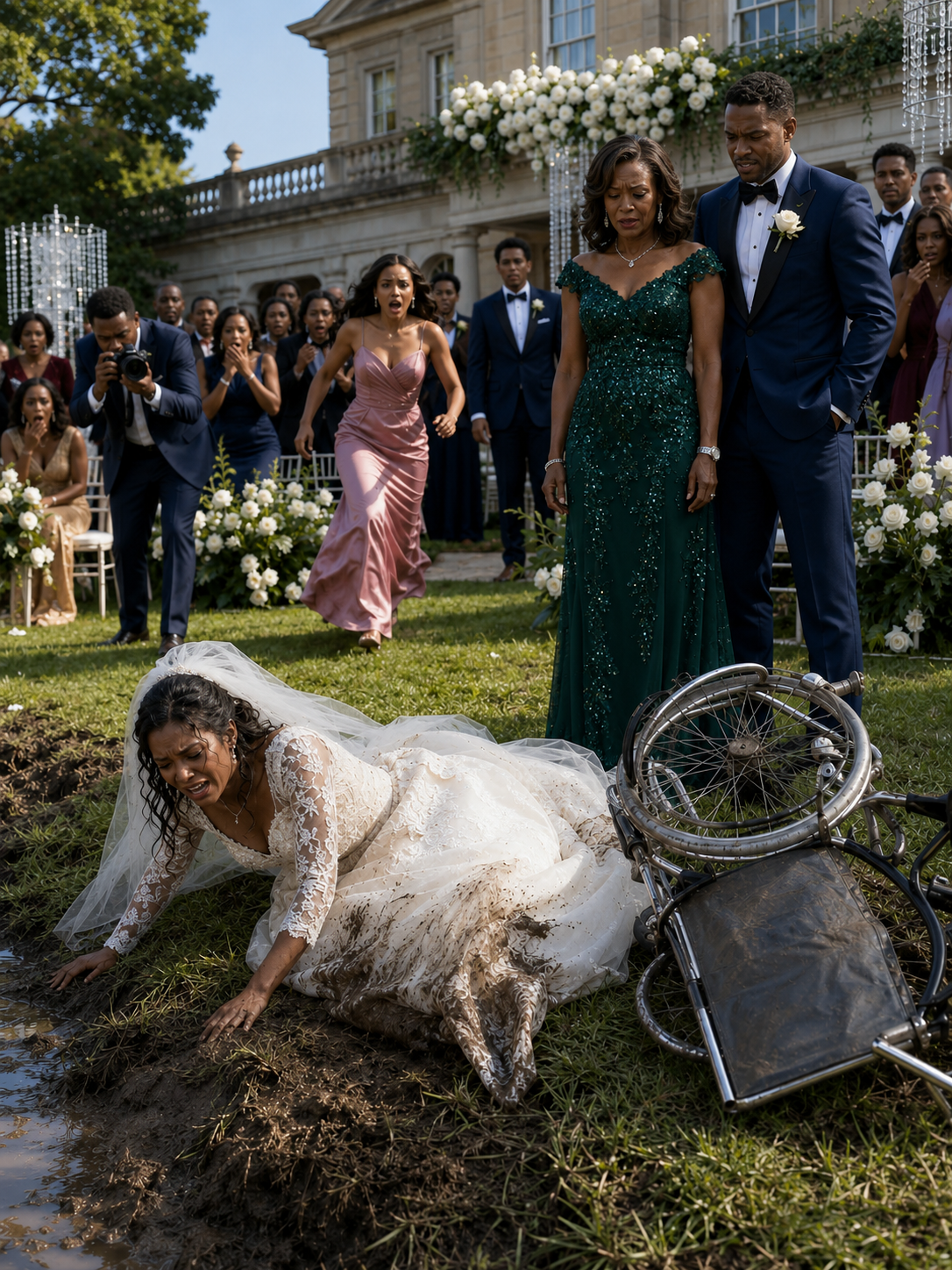 My Mother-In-Law Thought Pushing My Wheelchair Into The Mud Would Be The Most Memorable Moment Of My Wedding Day. My Husband Thought Laughing Along Would Finally Put Me In My Place. Neither Of Them Expected Me To Stand Up, Reveal The Truth, And Walk Away While Their Empire Fell Apart Behind Me.