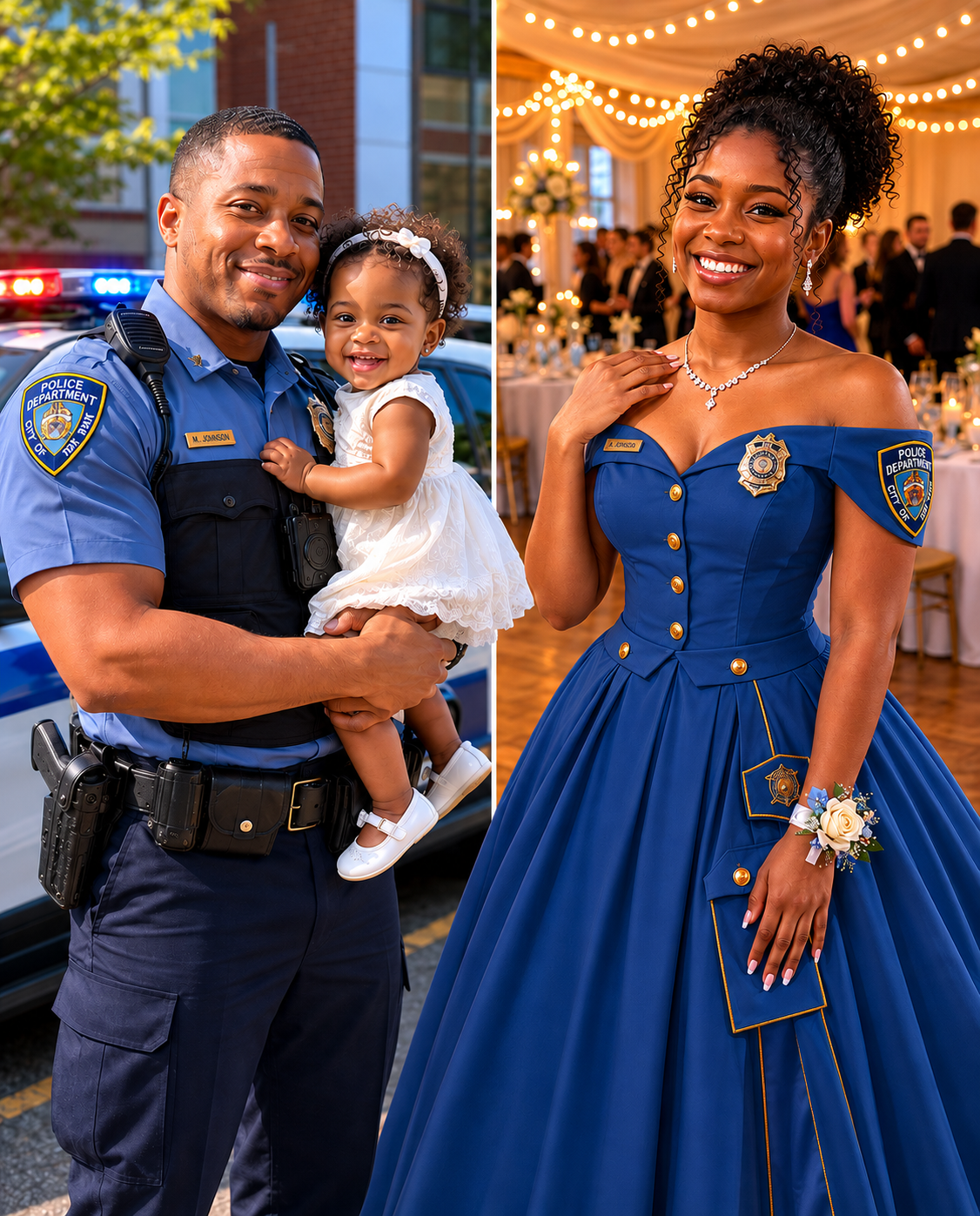 My Daughter Made Her Prom Dress Out of Her Late Father's Uniform – When Her Mean Classmate Poured Punch on It, the Girl's Mother Grabbed the Mic and Said Something That Froze the Whole Gym