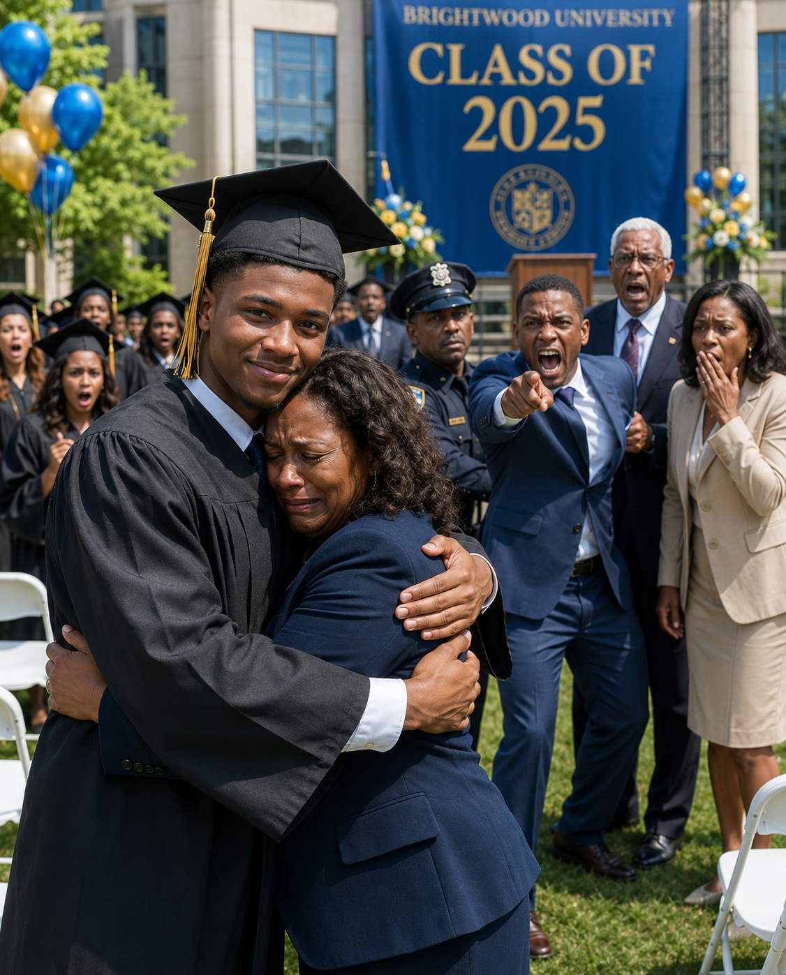My ex-husband’s new wife sat in the seat my son had saved for me at his graduation and smiled as she said, “His mother can watch from the back.” But when my son stepped up…