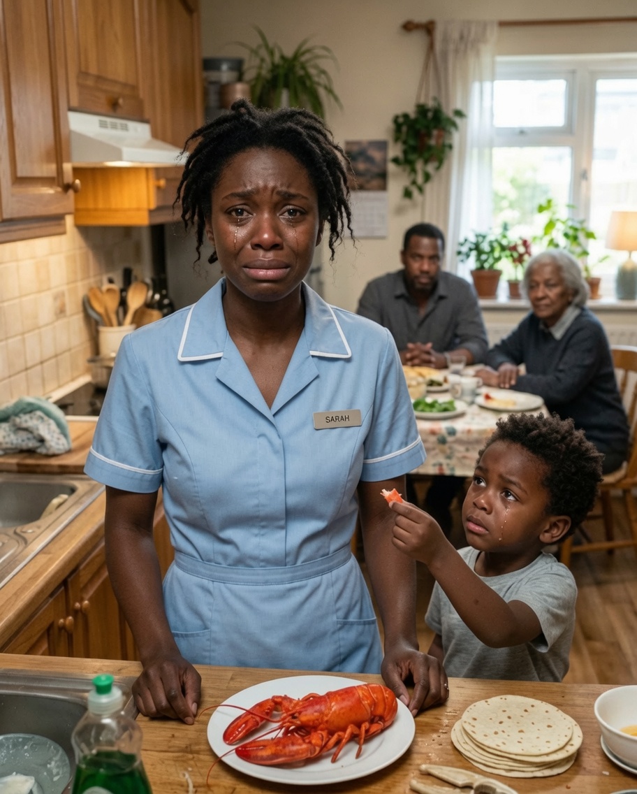 After a 12-hour shift, I found my son eating cold rice while my mother-in-law’s family devoured the $300 lobsters I bought. When my son saved me a floor-fallen scrap, I took him and left. By morning, they were begging me to undo the financial ruin.