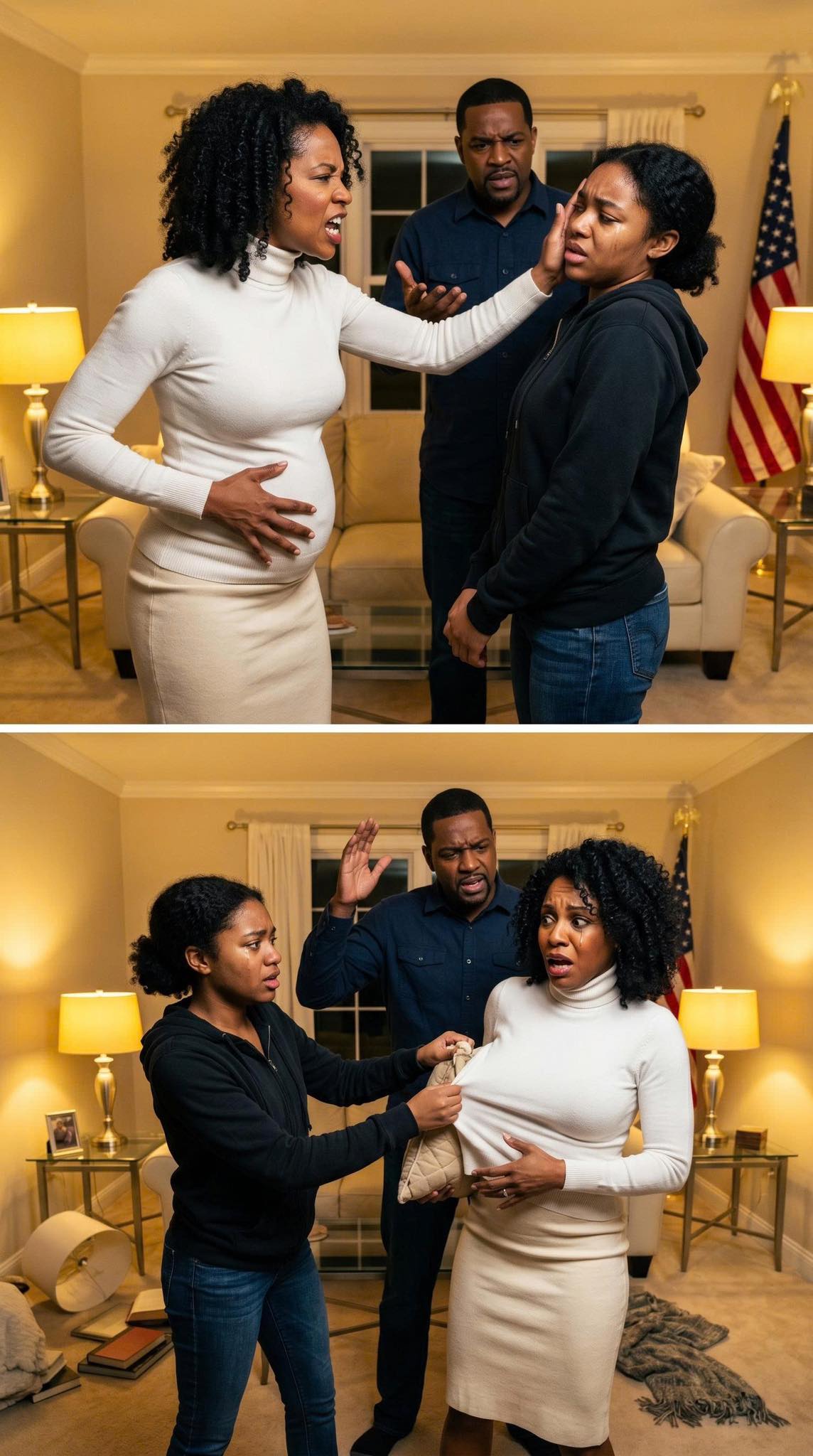 The mother sl.apped her stepdaughter after she “accidentally” bumped into her pregnant belly, screaming:  “You’re trying to k.i.ll my unborn baby!”