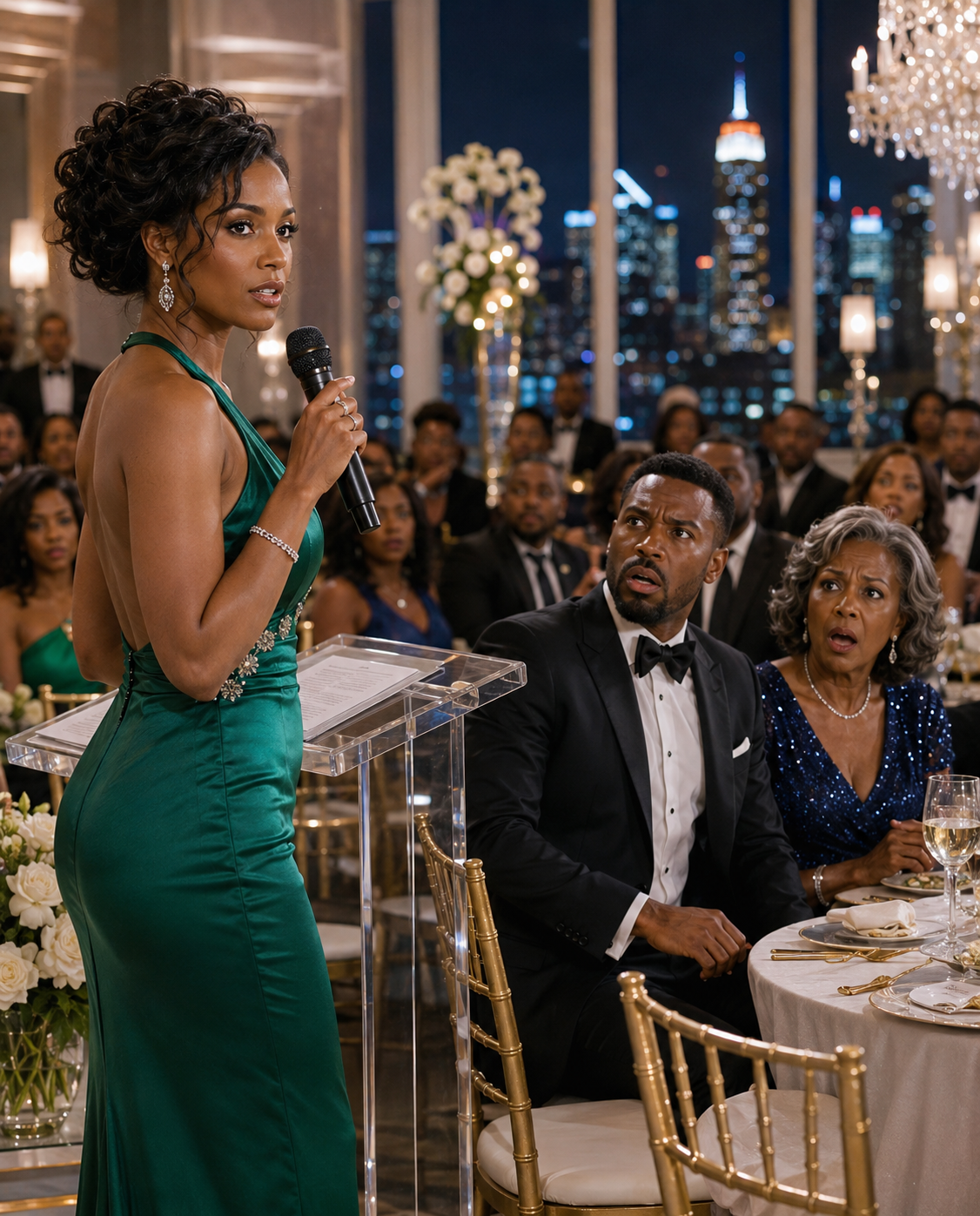 In the middle of my husband’s gala, I announced our divorce in front of 250 guests… while his mistress was in labor.