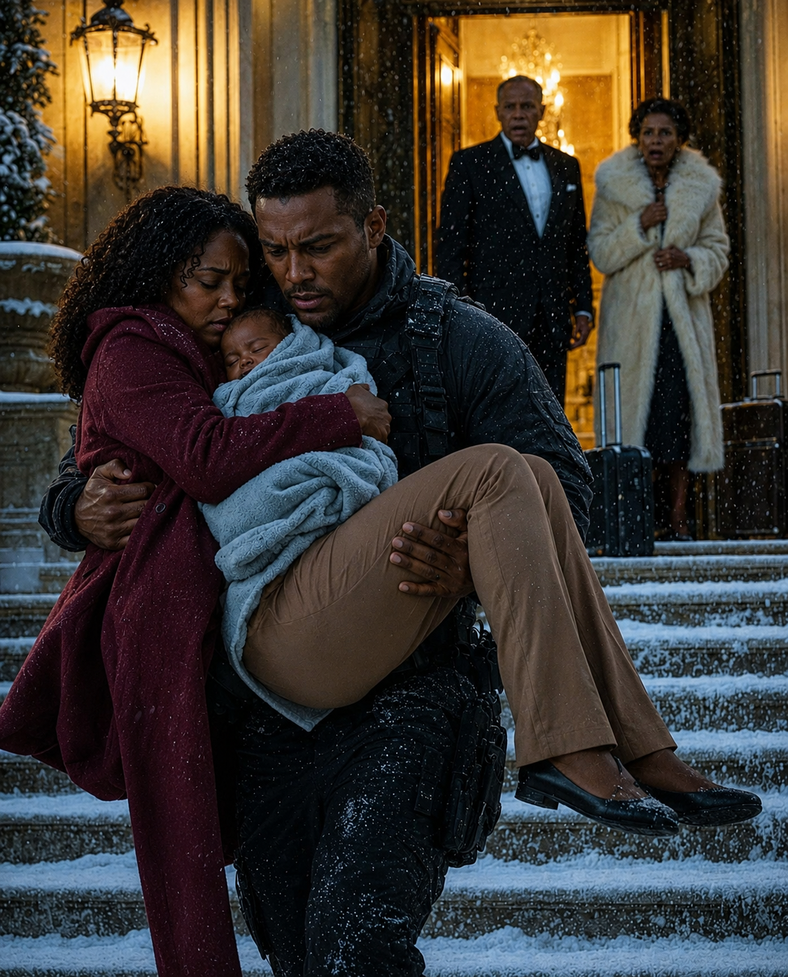 After 18 months abroad, I returned home during a snowstorm and found my wife freezing on the porch with our baby in her arms. “Your parents k!cked us out,” she whispered. Then I understood that they hadn’t just stolen my money… they had stolen my family.