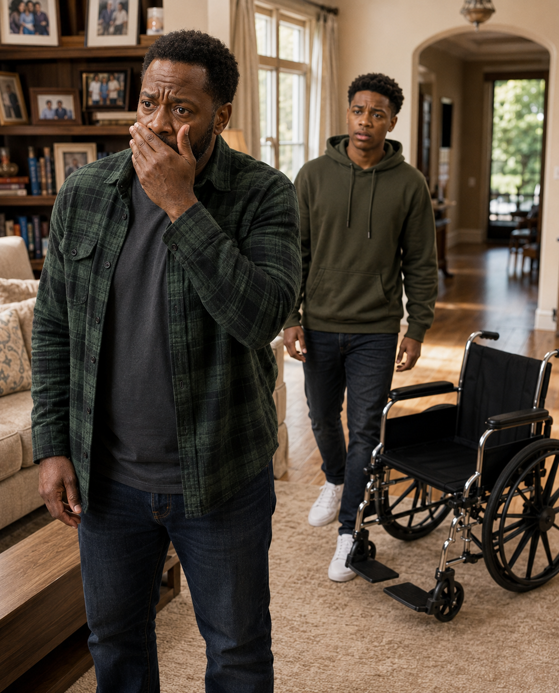 My wife left for a “girls’ trip,” leaving me alone with our paralyzed son, who hadn’t walked in six years. The second her SUV disappeared from the driveway, he stood up from his wheelchair, walked straight toward me, and whispered, “Dad, we need to leave this house right now…” I dropped my coffee and ran for the garage. When I turned the key, we heard— - usnews
