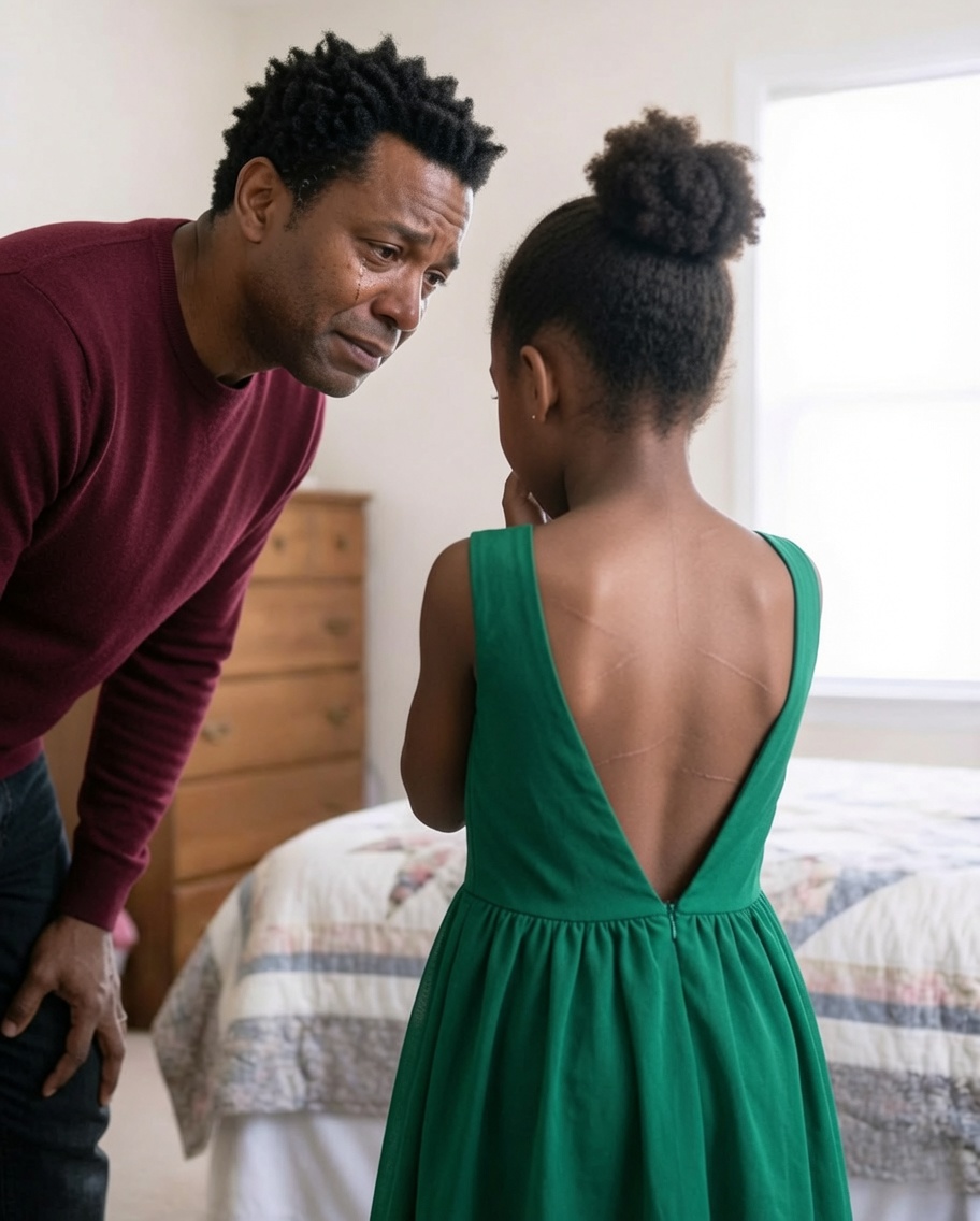 My 8-year-old daughter sent me a text saying, “DAD, COME TO MY ROOM. JUST YOU.”—then she turned around and showed me the handprints covering her back.