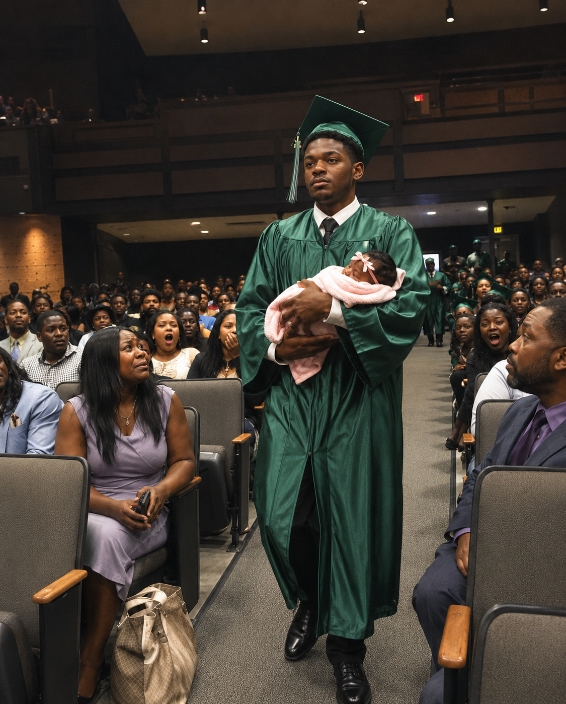 They Laughed When My Son Walked Across His Graduation Stage Holding A Newbo.rn — One Woman Whispered “Just Like His Mother”… But What He Said Next Left The Entire Room Silent