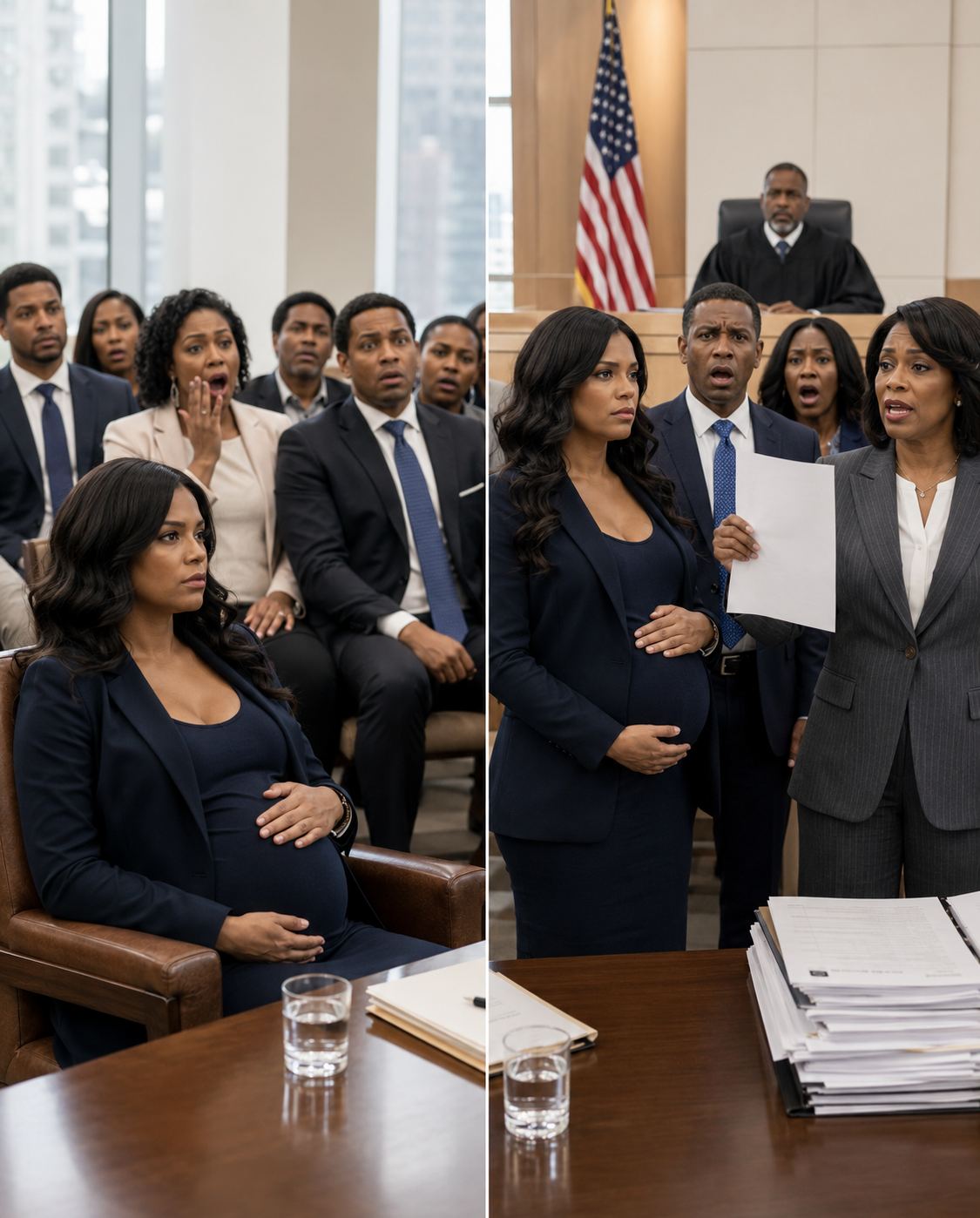 At the divorce hearing, I was eight months pregnant. My Wall Street billionaire husband smirked, “You’ll leave with nothing, Caroline. The prenup is ironclad.” His young mistress giggled from the gallery