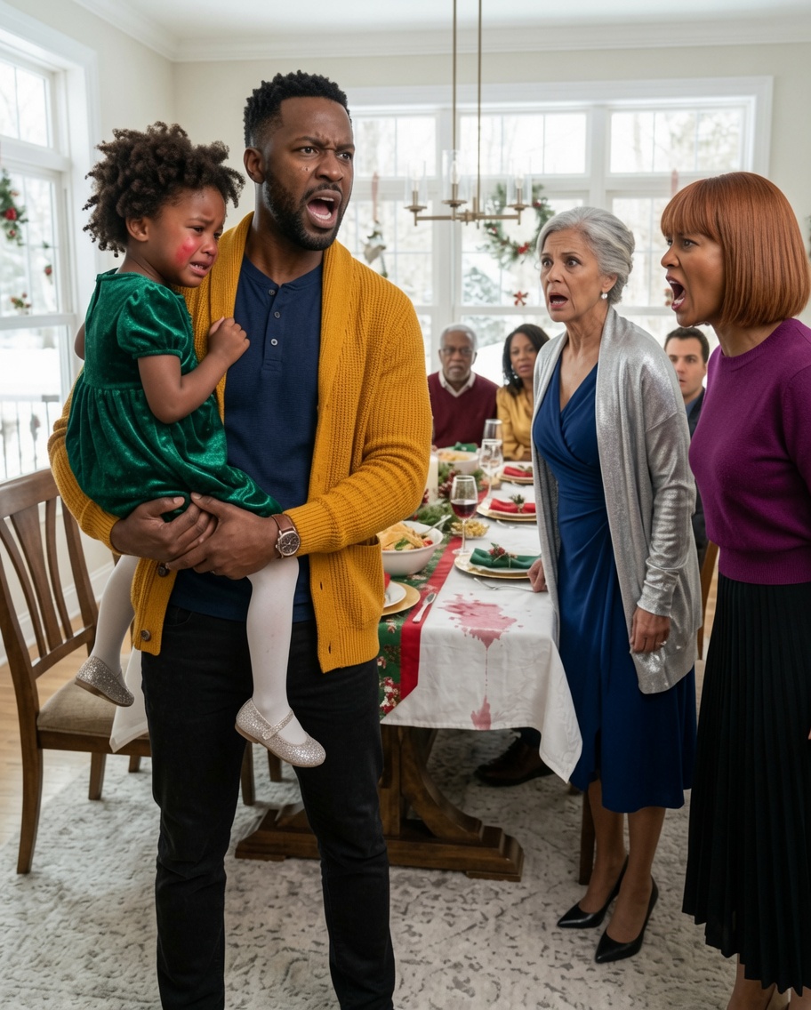 At Christmas dinner, my daughter accidentally spilled juice on the table. My mother-in-law sla:pped her in front of everyone. I stood up, shaking with anger, but my wife screamed, “She deserved it!”