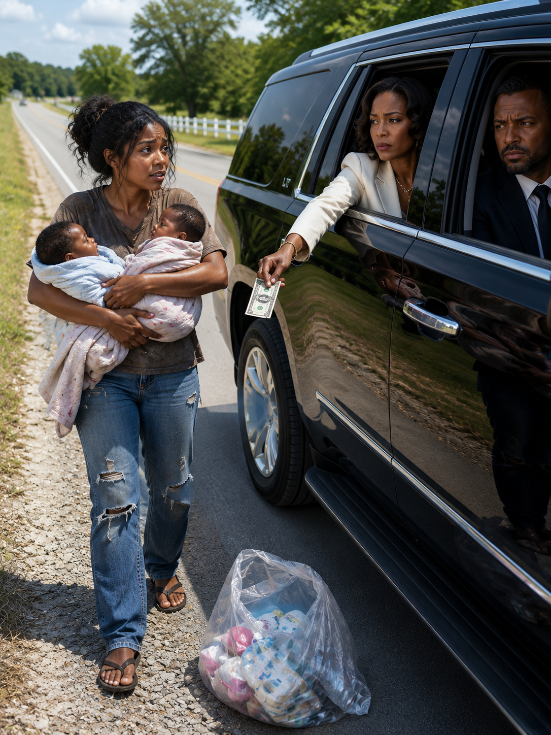 A divorced millionaire was driving his fiancée home when he unexpectedly saw his homeless ex-wife on the street.