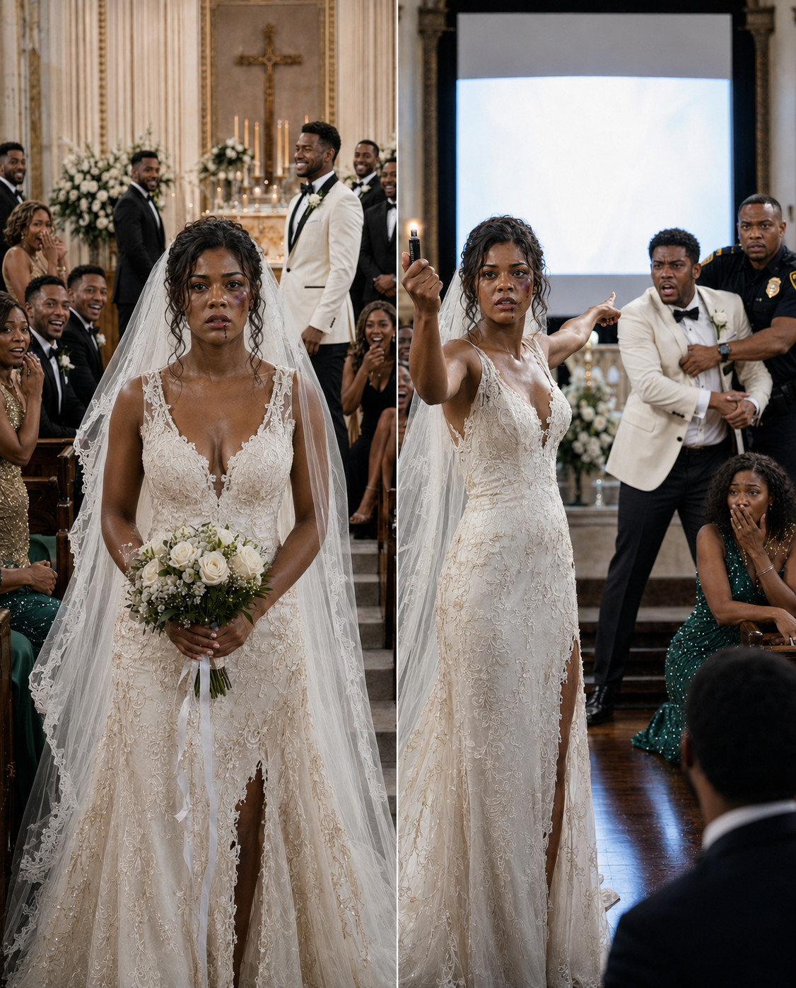 I walked down the aisle with a spl:it lip and a torn veil. My fiancé smirked at his groomsmen and said loudly, “She needed a reminder of who’s boss before we sign the papers.”