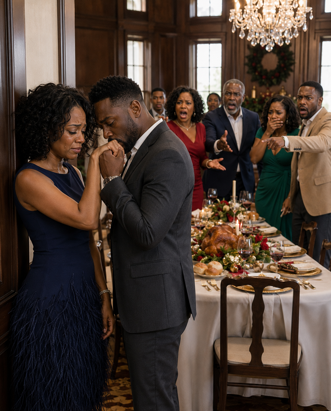 My Father Invited the Whole Family to Thanksgiving, but My Mother Forced Me to Cook in the Kitchen While Everyone Else Celebrated. Two Hours Later, a Man in a Black Suit Walked In, Kissed My Hand, and Said, “Sorry, Darling, I Was Late.” Then My Family Froze in Disbelief, Because…