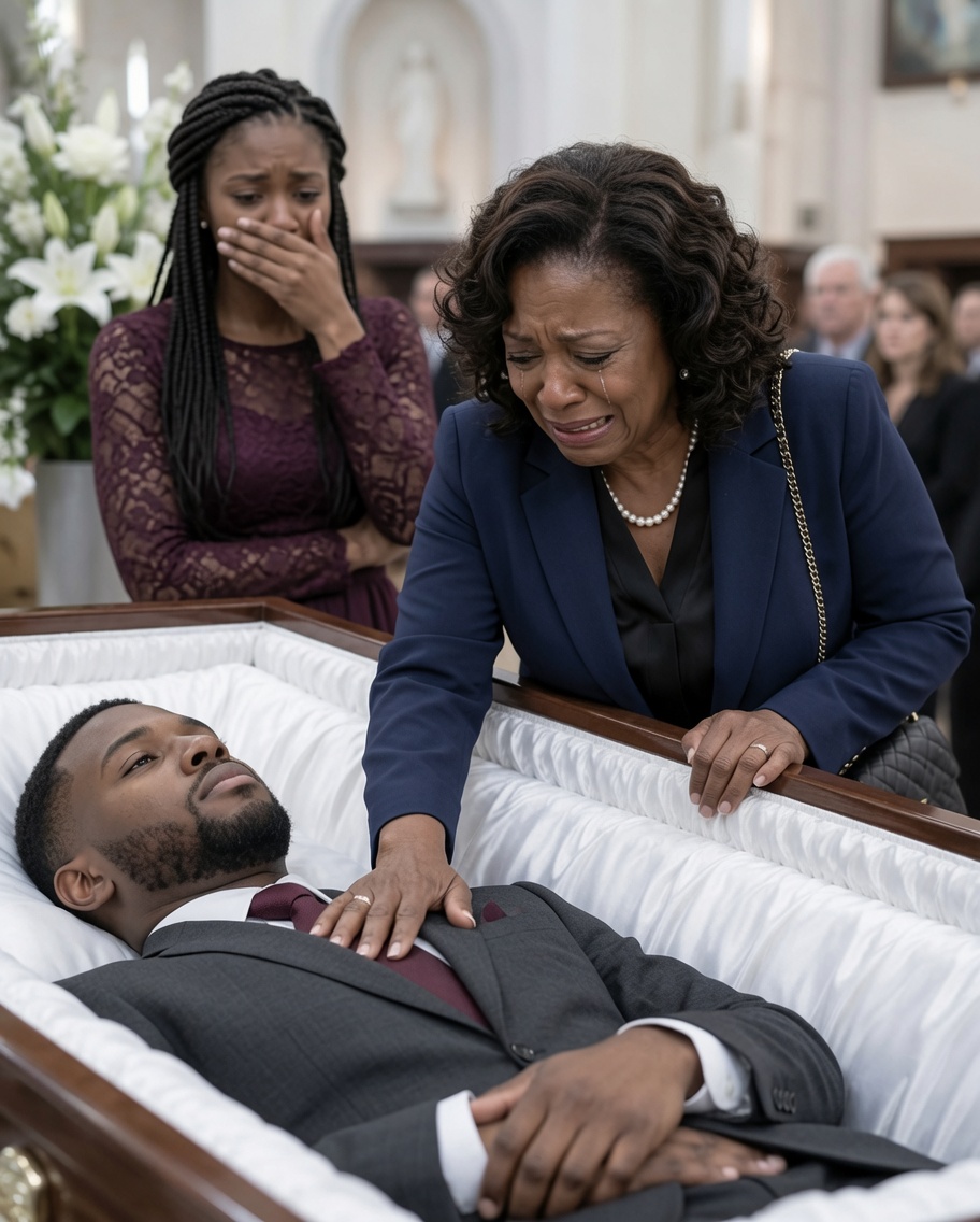 A mother arrived late to her son’s funeral and demanded that the casket be opened: “Don’t bury him before I see him”… but his wife’s reaction left everyone frozen