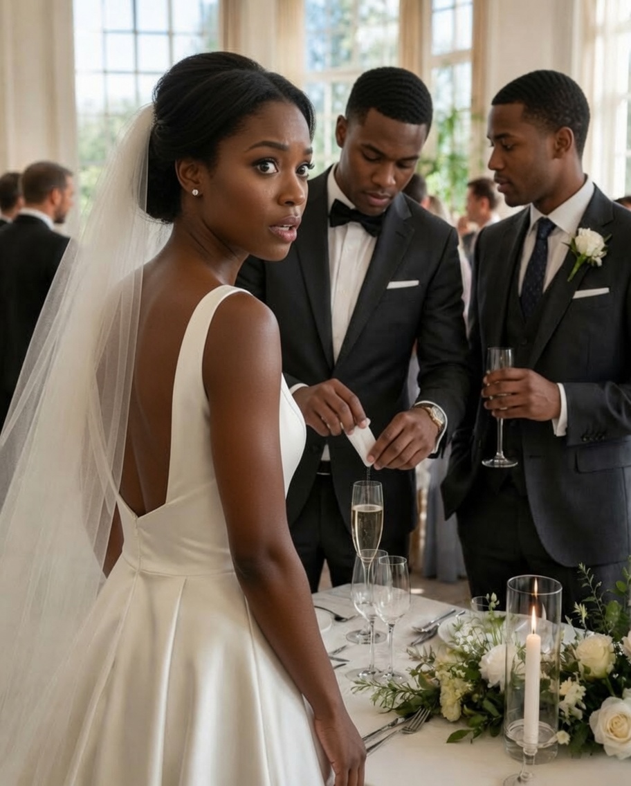 At my wedding, I caught my brother slipping something into my glass. I didn’t scream or panic. I quietly switched our drinks. Then he lifted his toast, smirked, and said, “Congrats, little sister. My surprise is coming soon.”